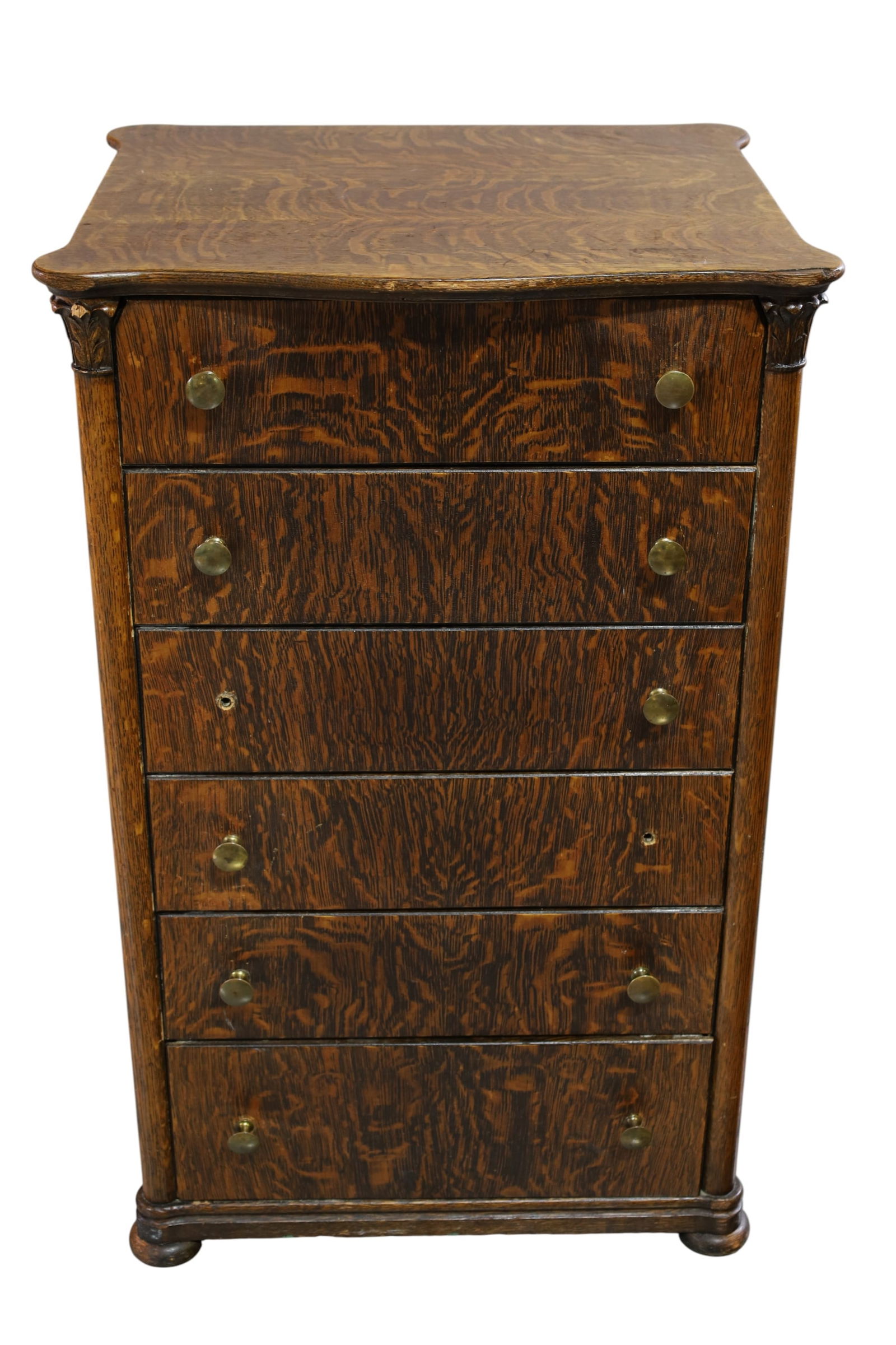 1900'S AM. OAK CYLINDER ROLL RECORD CABINET (1 of 3)