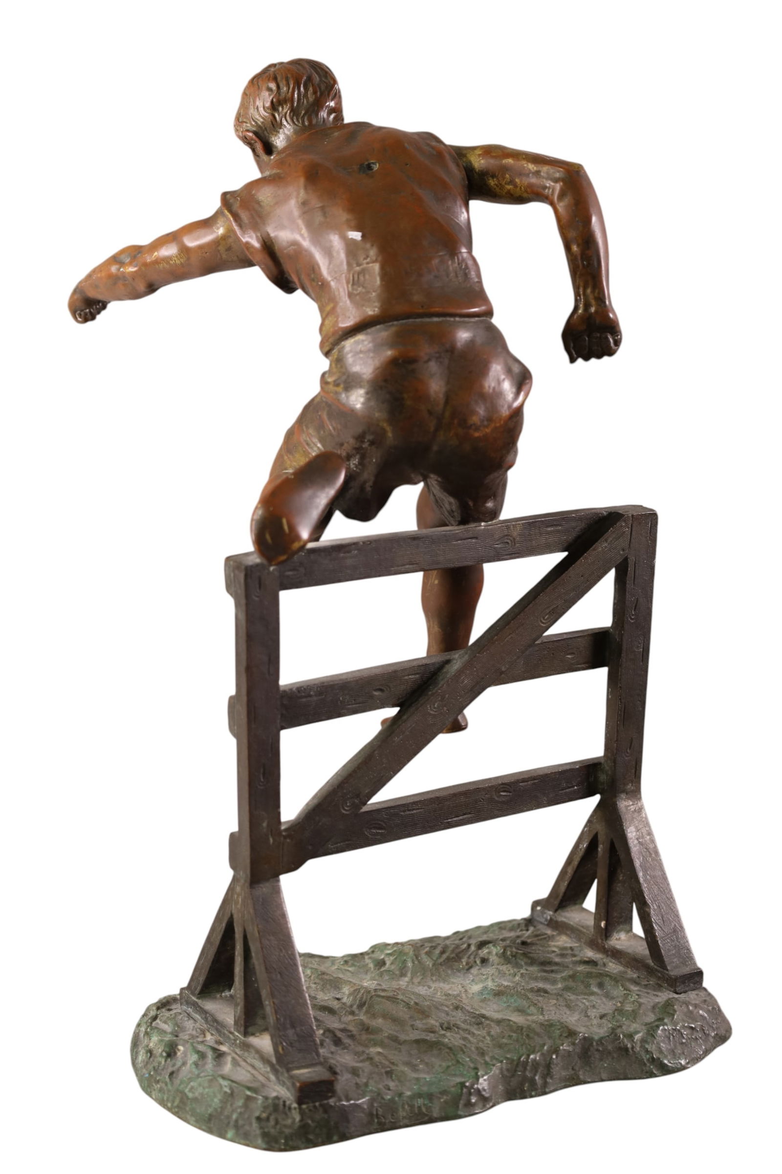 BRONZE HURDLER SCULPTURE - 2