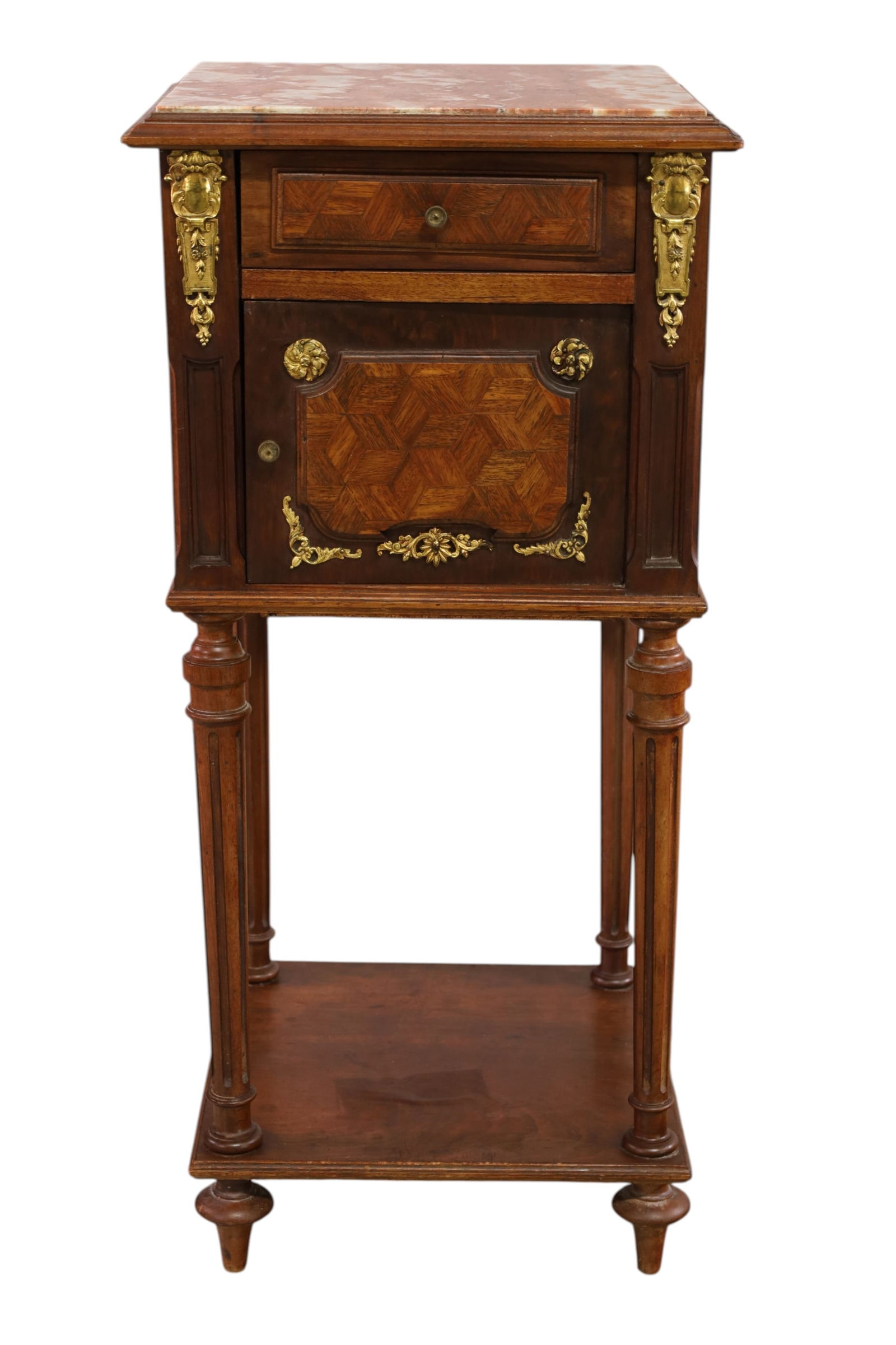 FRENCH MARBLE TOP NIGHTSTAND (1 of 3)