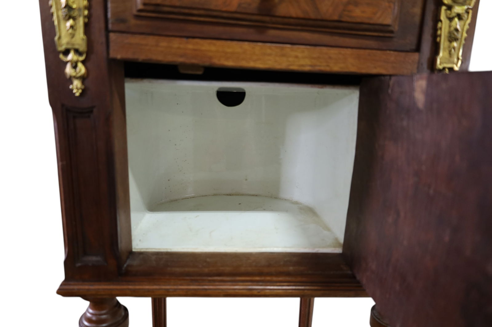 FRENCH MARBLE TOP NIGHTSTAND - 2