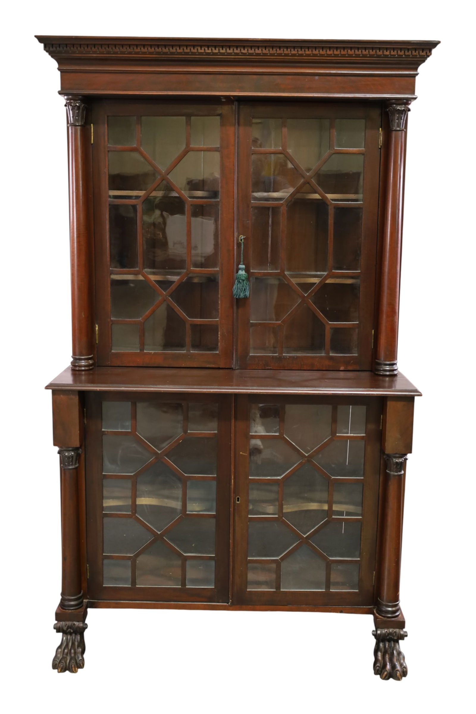 AM. EMPIRE STEP BACK CHINA CABINET (1 of 2)