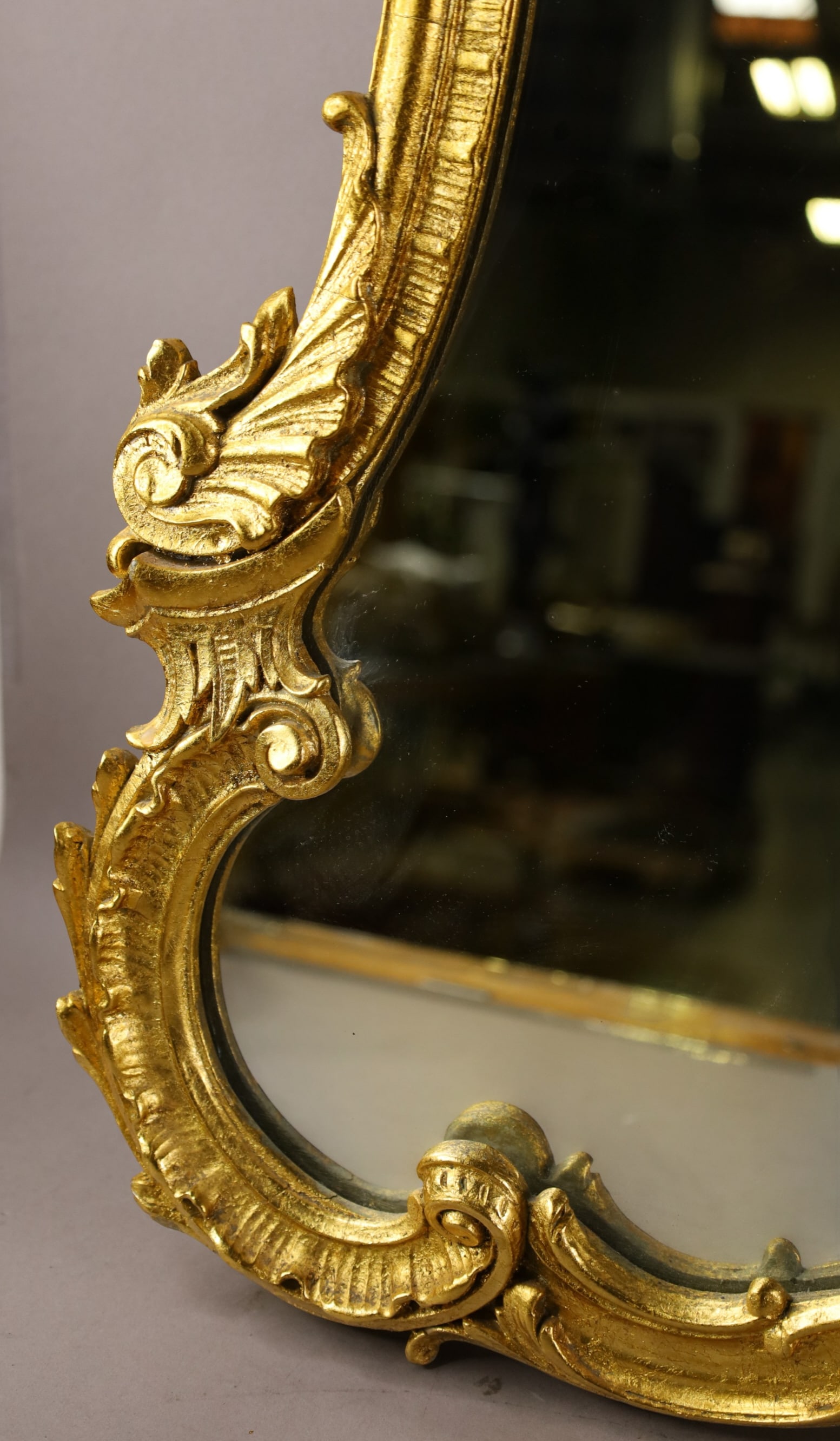 LARGE GILT WALL MIRROR - 3