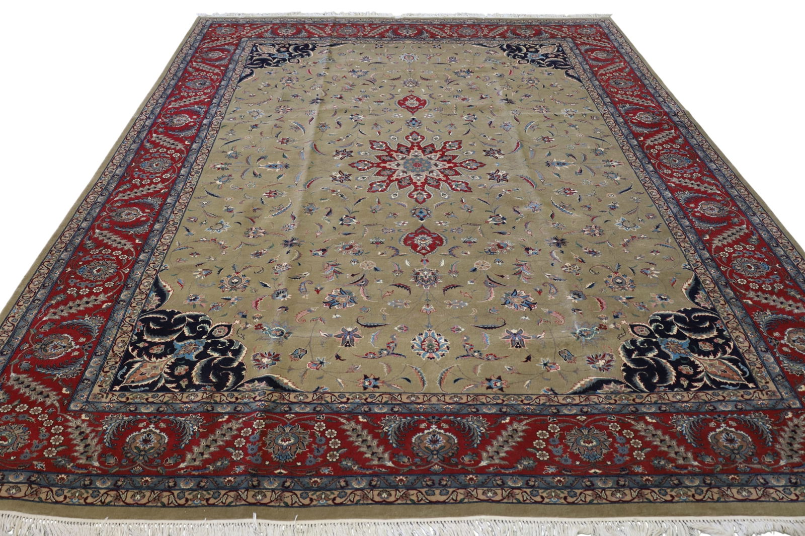 APPROX 9' x 12' 7" HANDMADE WOOL RUG (1 of 5)