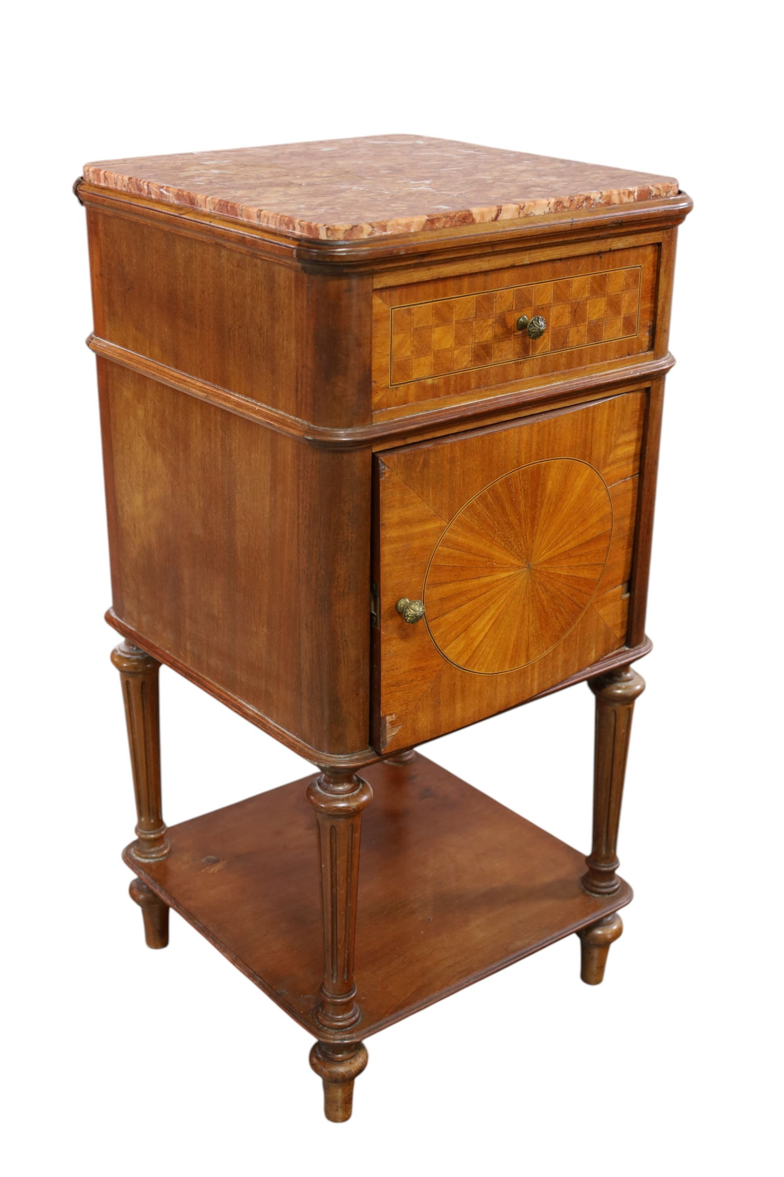 FRENCH MARBLE TOP NIGHTSTAND - 3