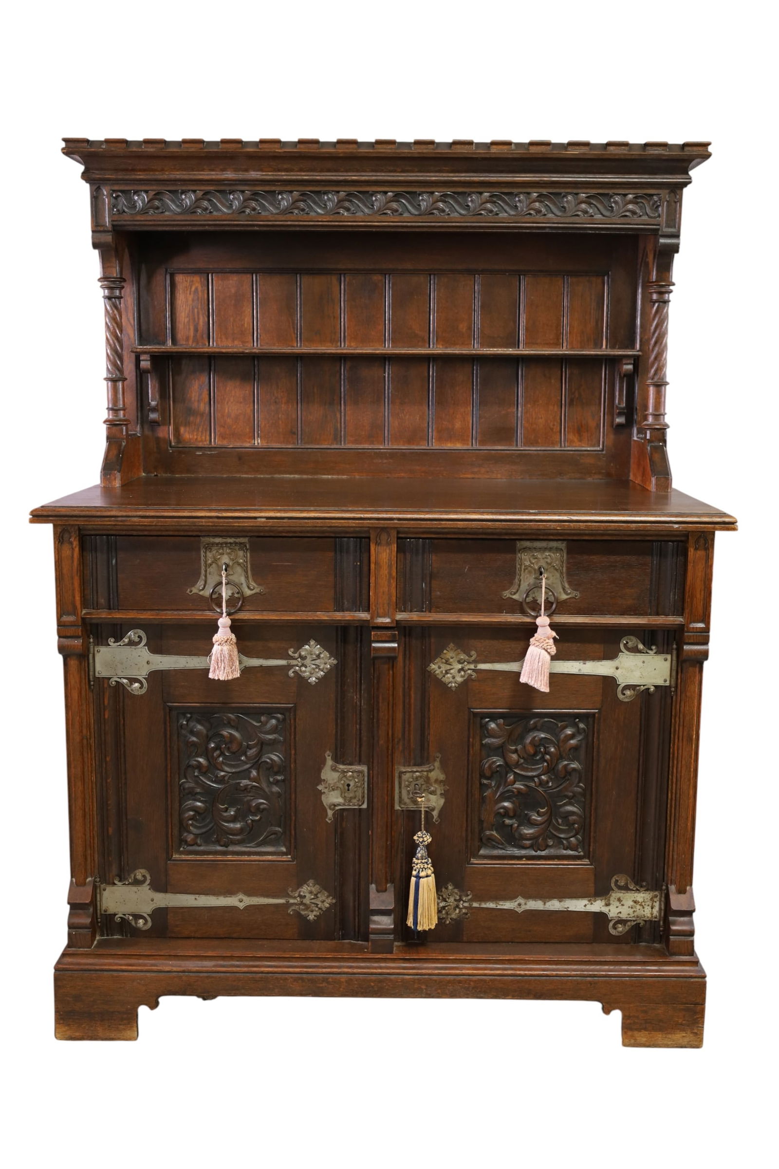 ANTIQUE SPANISH STYLE OAK SIDEBOARD (1 of 2)