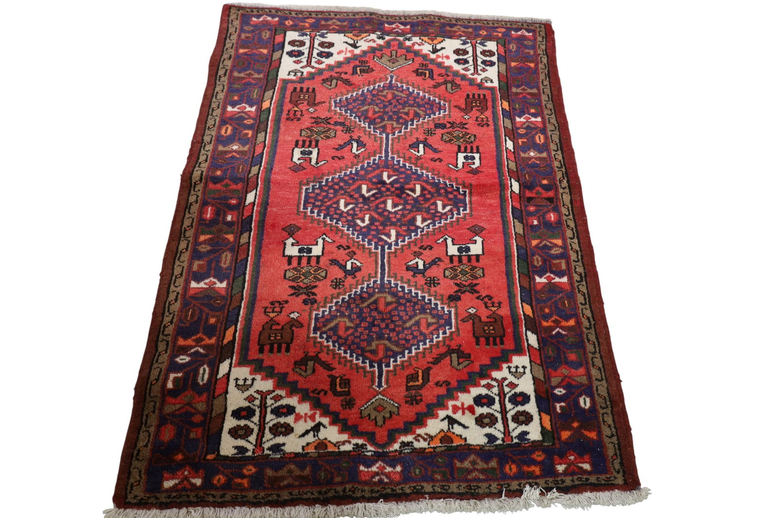 APPROX 3' 3" x 4' 10" HANDMADE WOOL RUG (1 of 4)