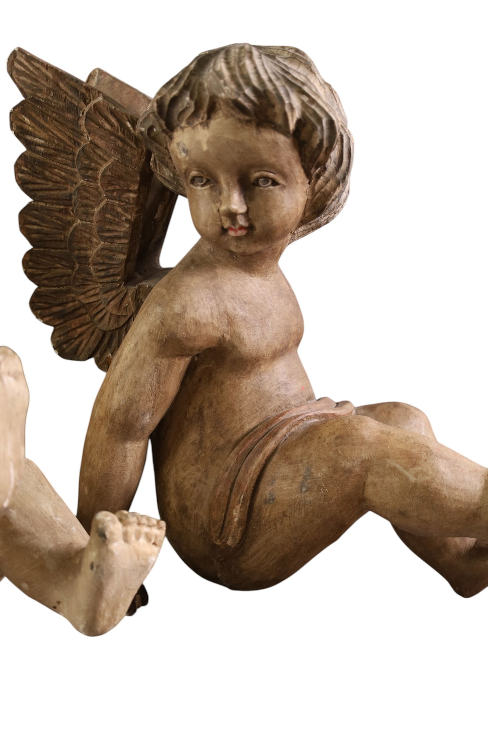 4 CARVED CHERUBS - 4