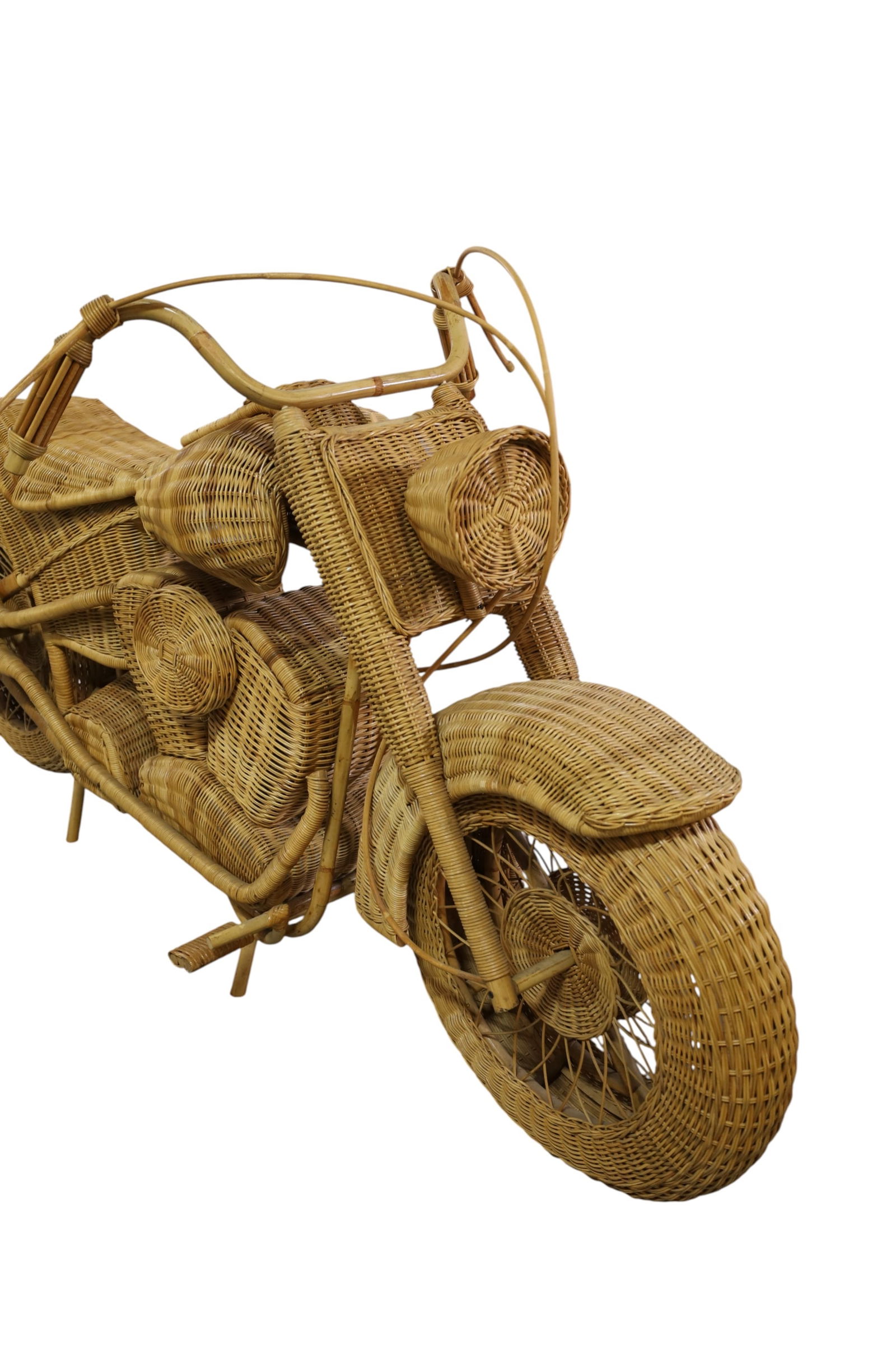 VINTAGE FULL SIZE WICKER MOTORCYCLE - 2