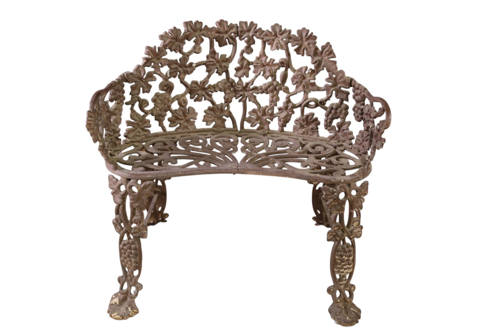 VICTORIAN PATIO BENCH: CAST IRON VICTORIAN PATIO BENCH, 32" W X 15" D x 29" H. THIS ITEM EXCEEDS SIZE LIMITATIONS FOR IN HOUSE SHIPPING, MUST BE PICKED UP IN HOUSE OR SHIPPED VIA 3rd PARTY GROUND SHIPPER.