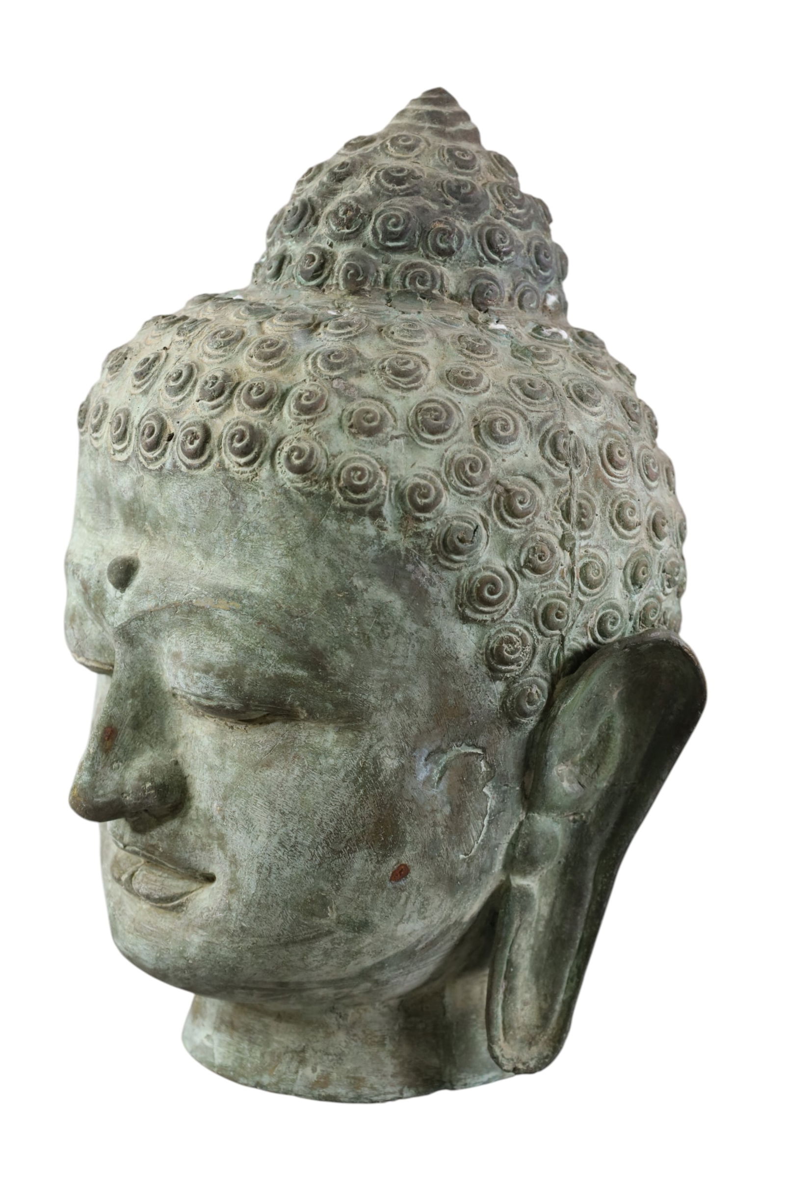 LARGE BRONZE BUDDHA HEAD - 2