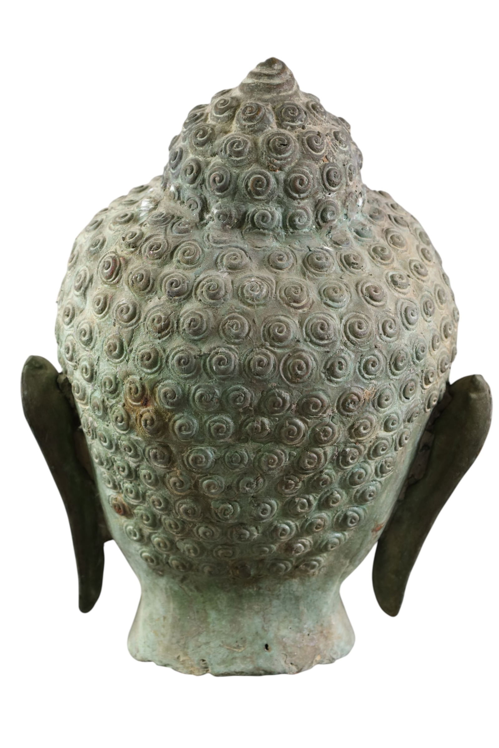 LARGE BRONZE BUDDHA HEAD - 3