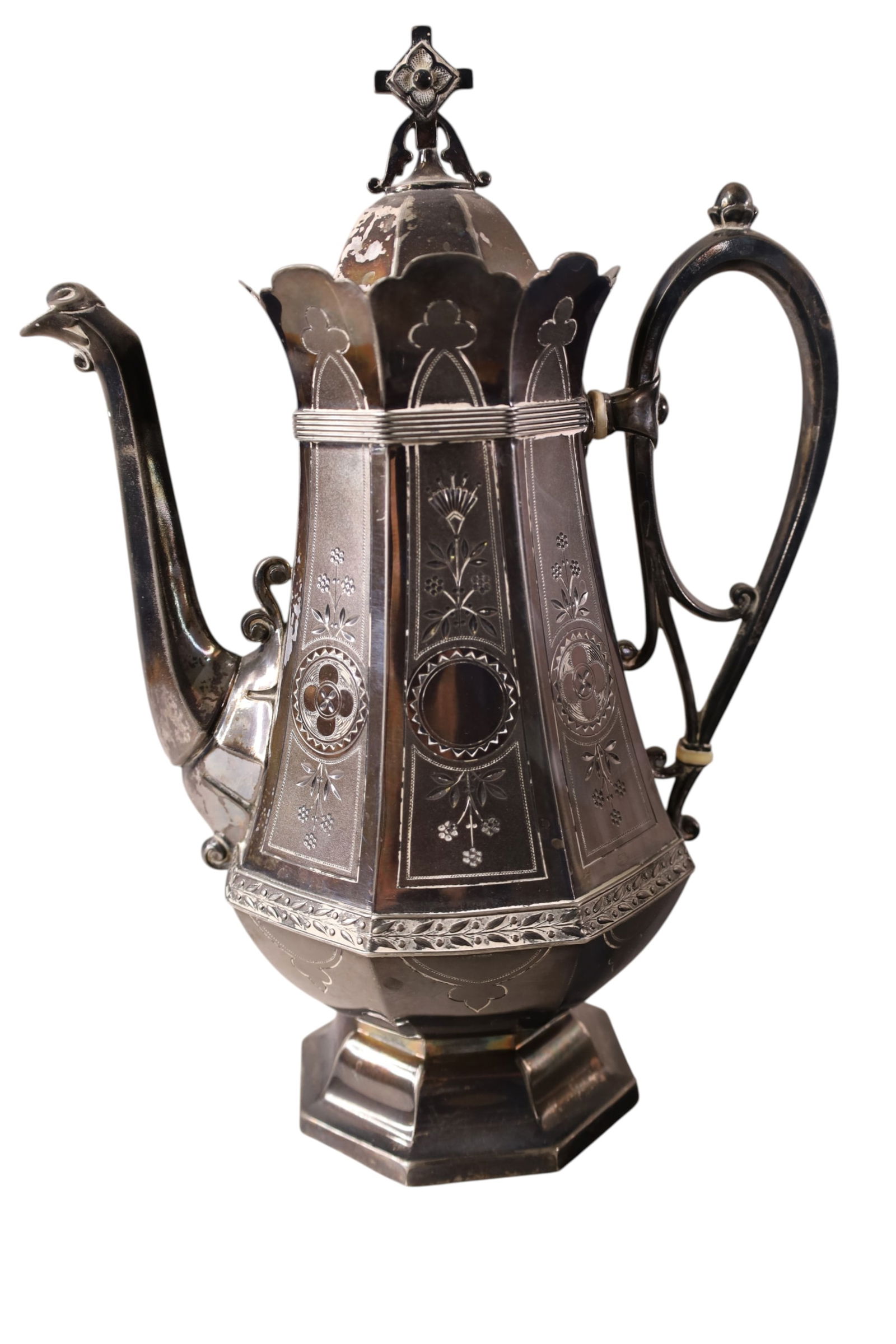 VICTORIAN SILVERPLATED TEA SET - 2