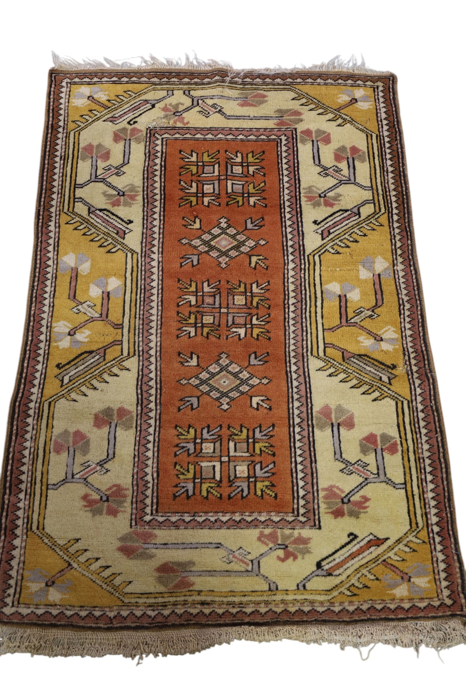 APPROX 4' 4" x 2' 11" HANDMADE WOOL RUG (1 of 4)