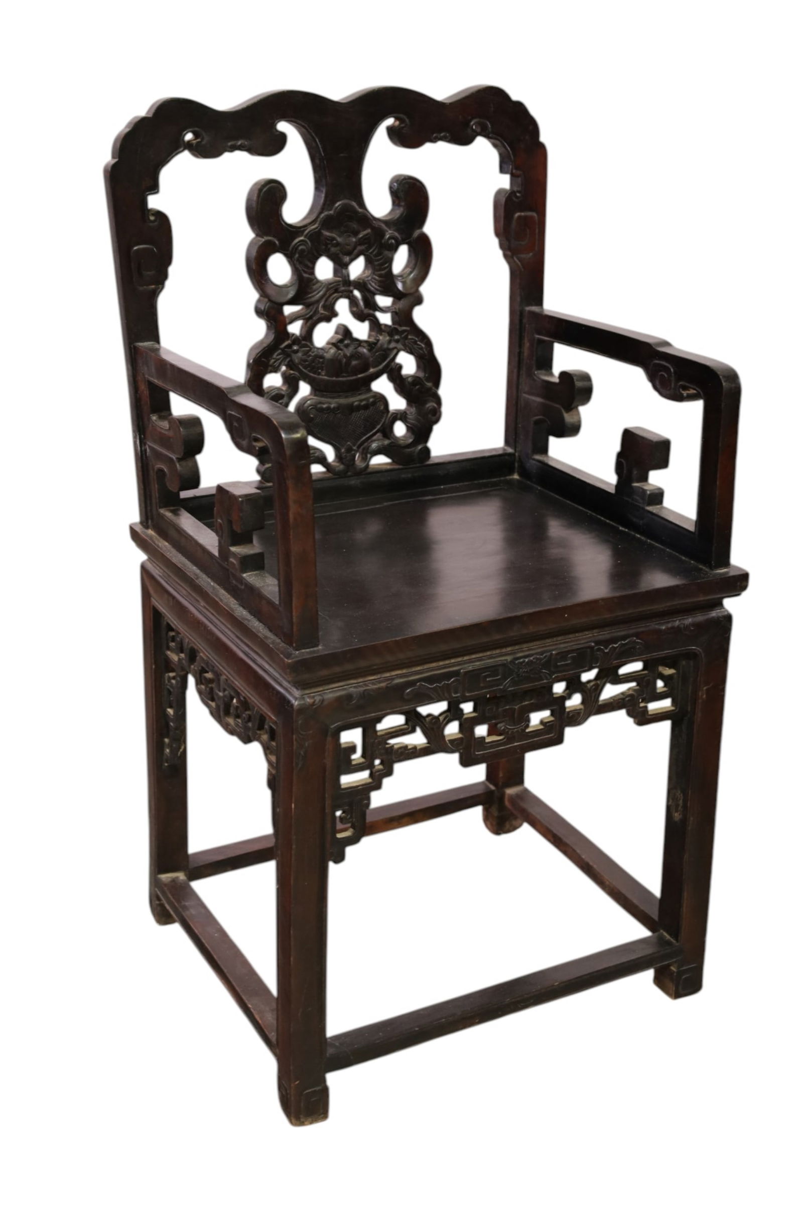 CARVED CHINESE ARMCHAIR (1 of 4)