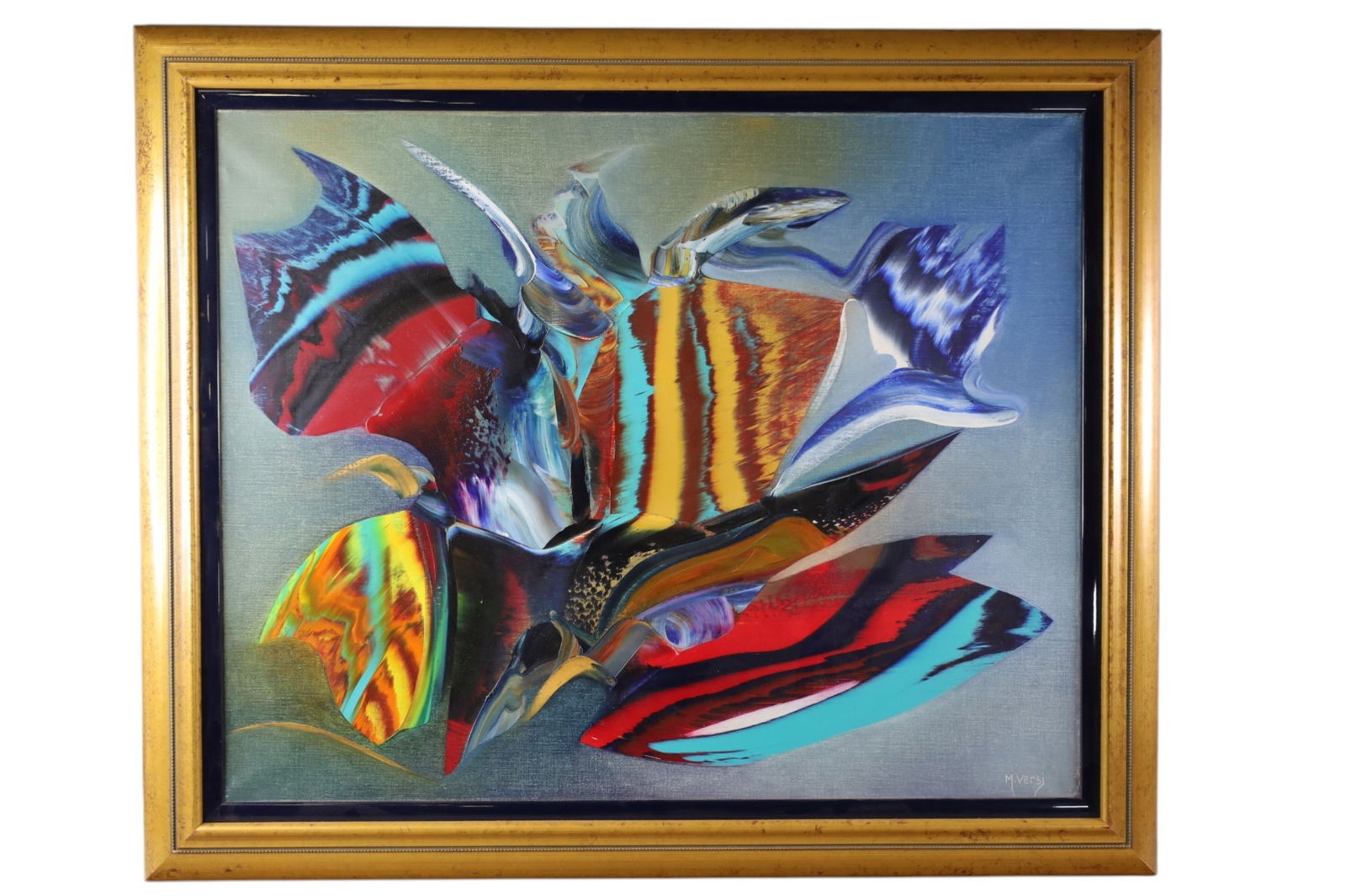 MICHEL VERSI ABSTRACT PAINTING: OIL ON CANVAS, SIGNED LOWER RIGHT, MODERN ABSTRACT PAINTING. 38" x 32"