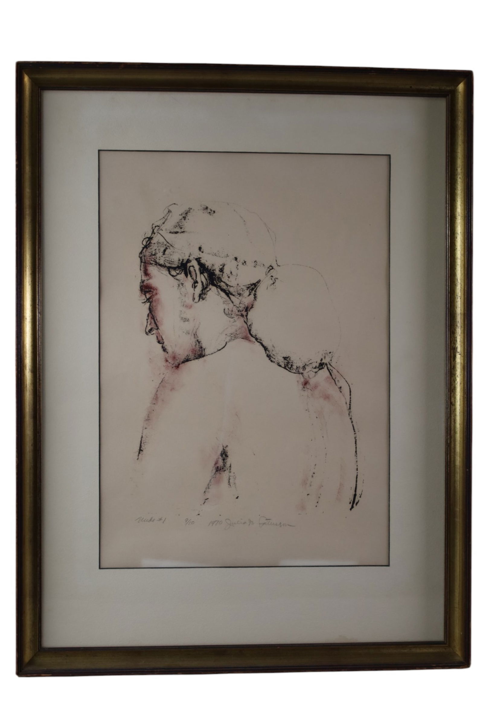 FRAMED MID CENTURY NUDE PRINT (1 of 2)