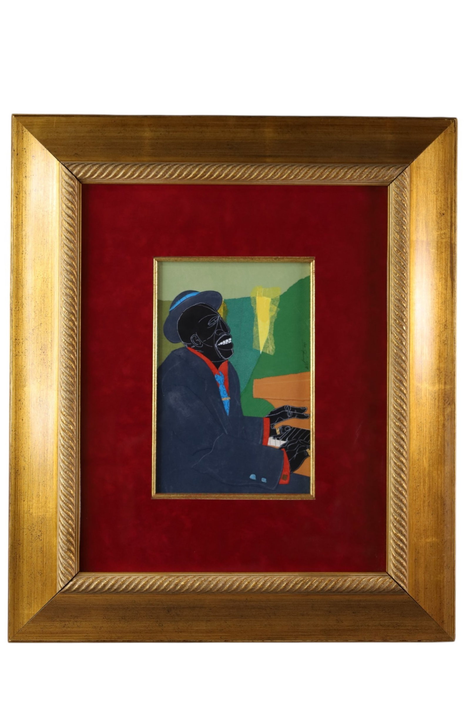 WILLIE TORBERT COLLAGE: TITLED KEY BREEZIN, MIXED MEDIA COLLAGE, 23" x 27"