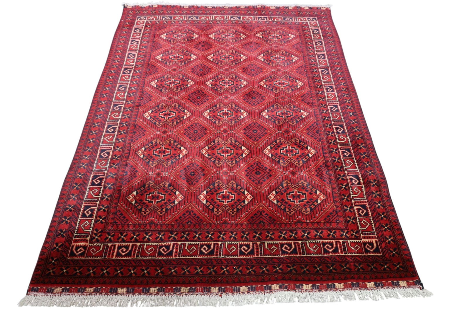 APPROX 6' 4" x 4' 10" WOOL RUG: HANDMADE WOOL RUG.