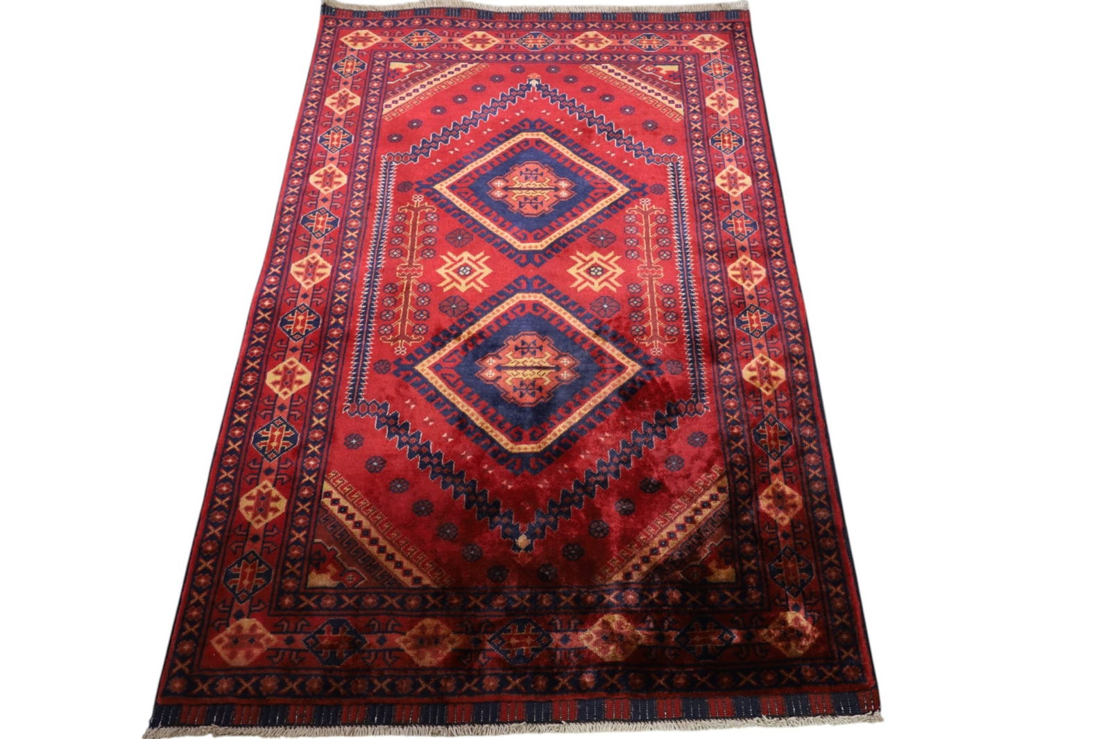 APPROX 5' 1" x 3' 3" HANDMADE WOOL RUG (1 of 4)