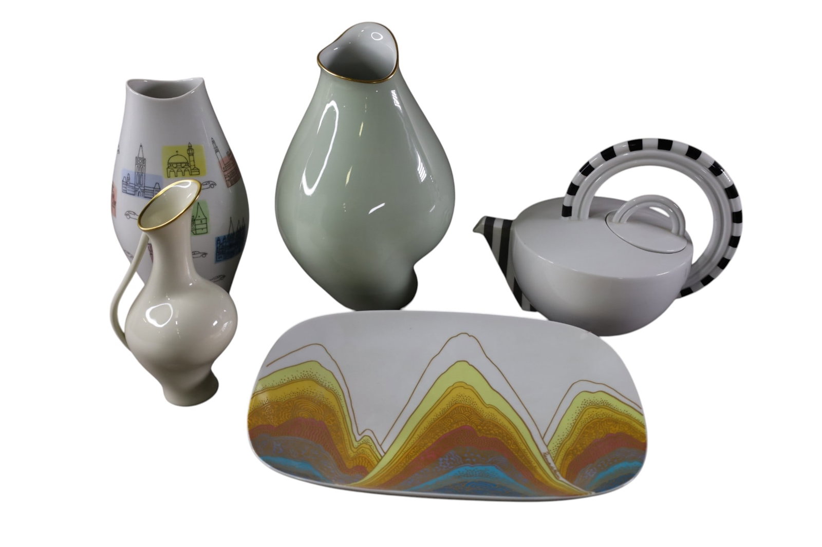 ROSENTHAL STUDIO LINE PORCELAIN: 5 PCS OF ROSENTHAL STUDIO LINE PORCELAIN, 2" - 11" H.