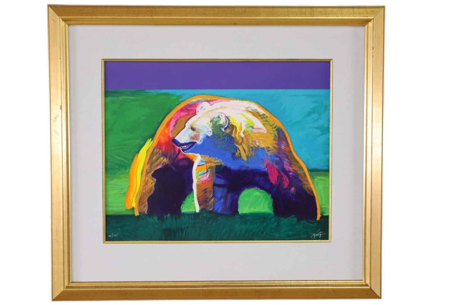 JOHN NIETO SERIGRAPH: SIGNED LOWER RIGHT, TITLED STRONGER, No 80/195. FRAMED SERIGRAPH UNDER GLASS. IN CUSTOM FRAME. 36" x 32"