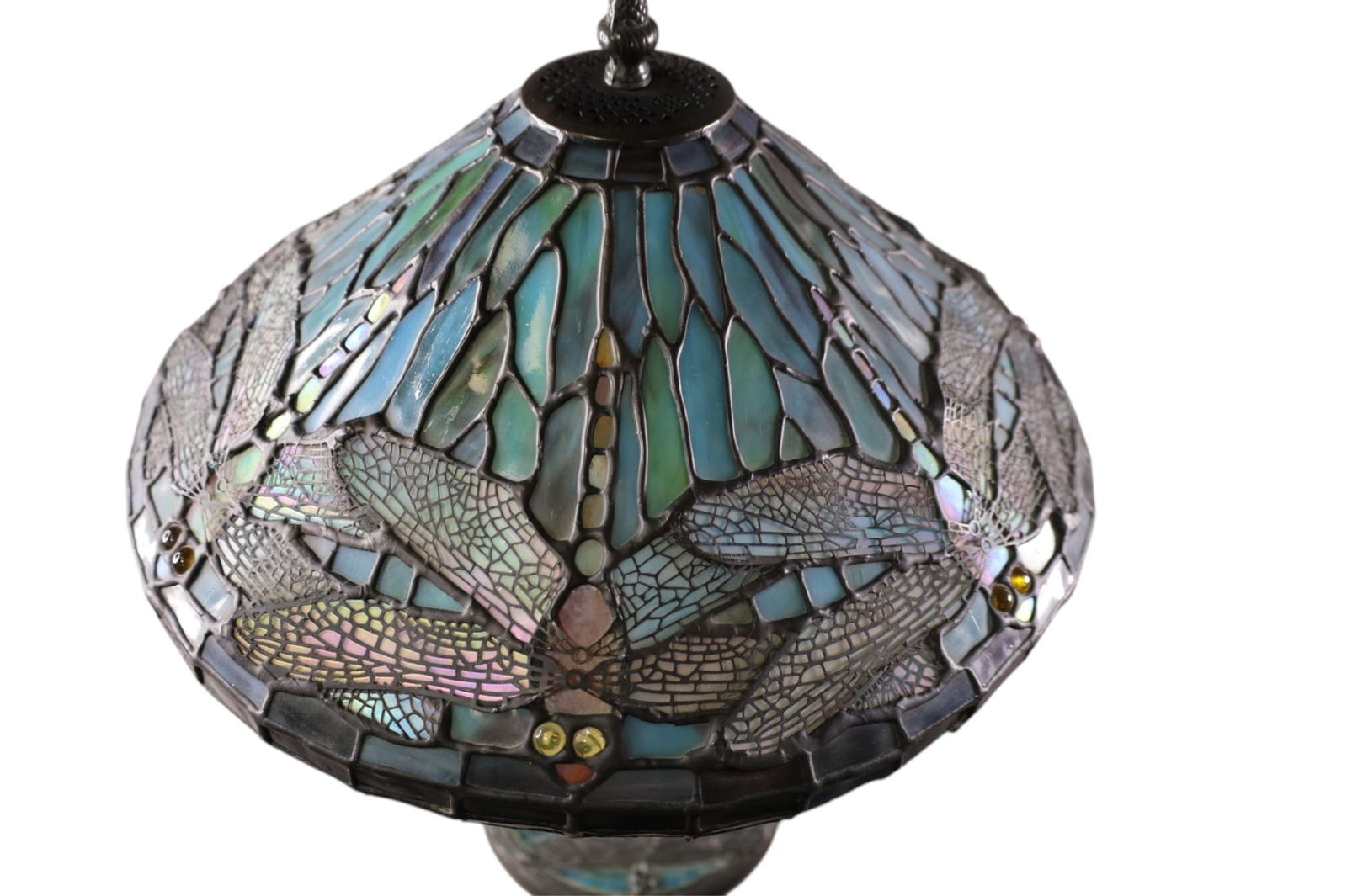 LEADED GLASS DRAGONFLY TABLE LAMP - 2