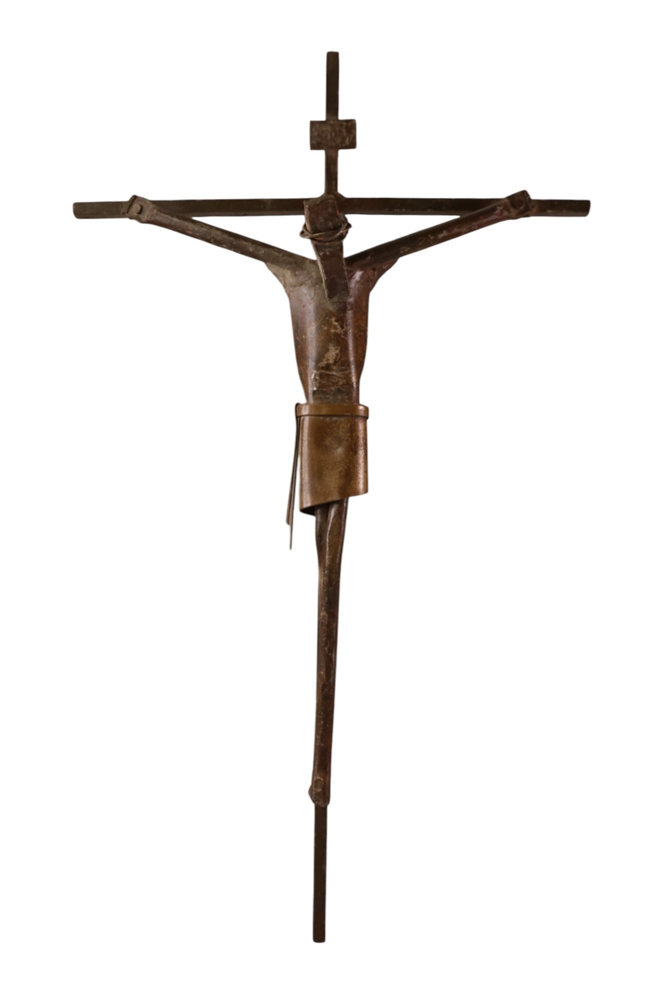 IRON CRUCIFIX: JESUS ON THE CROSS, IRON CRUCIFIX. 25" H.