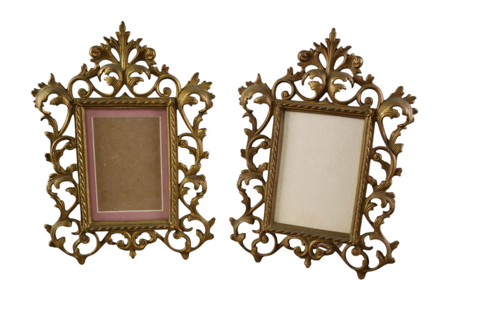 PAIR OF CAST IRON PICTURE FRAMES (1 of 2)