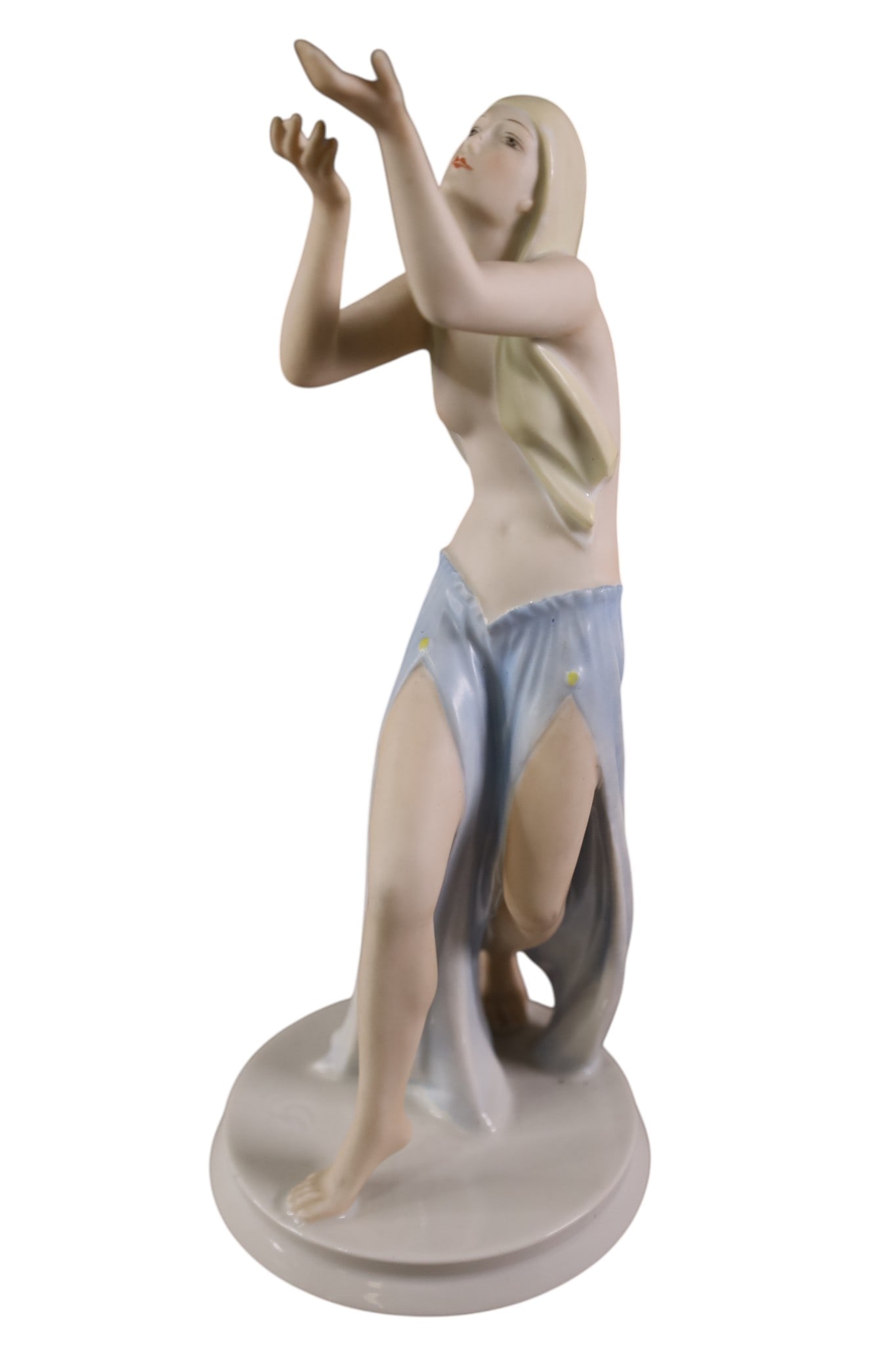 ROSENTHAL FIGURE: ROSENTHAL GUSTAV OPPEL PRAYER DANCER FIGURE, 9 1/2" H.