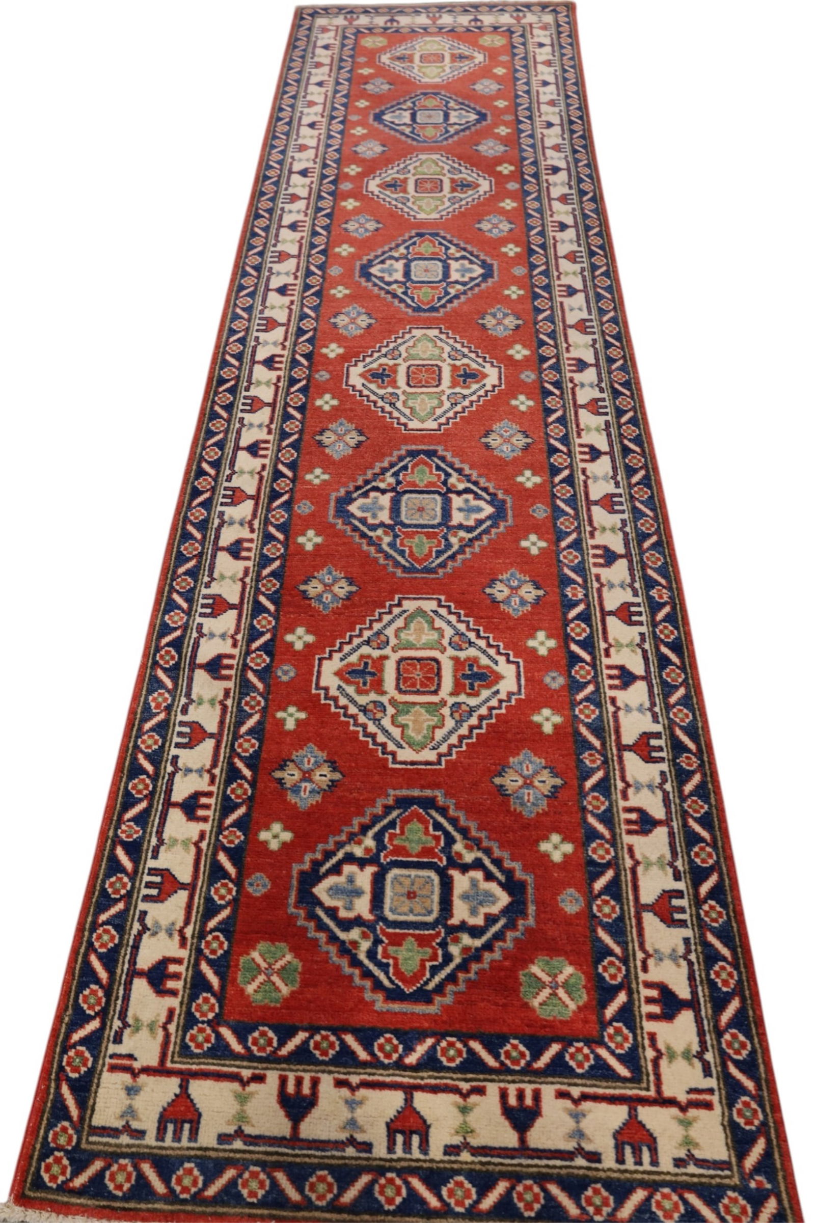 APPROX 9' 9" x 2' 8" HANDMADE WOOL RUG (1 of 4)