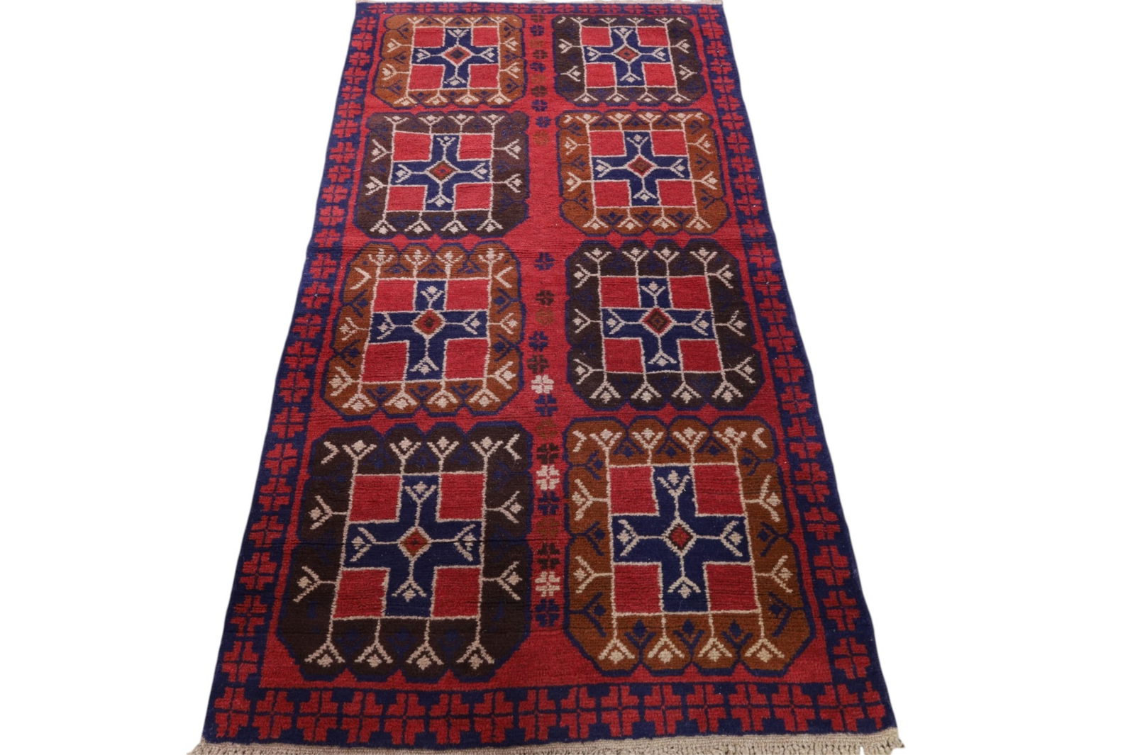 APPROX 6' 3" x 3' 4" HANDMADE WOOL RUG: HANDMADE WOOL RUG