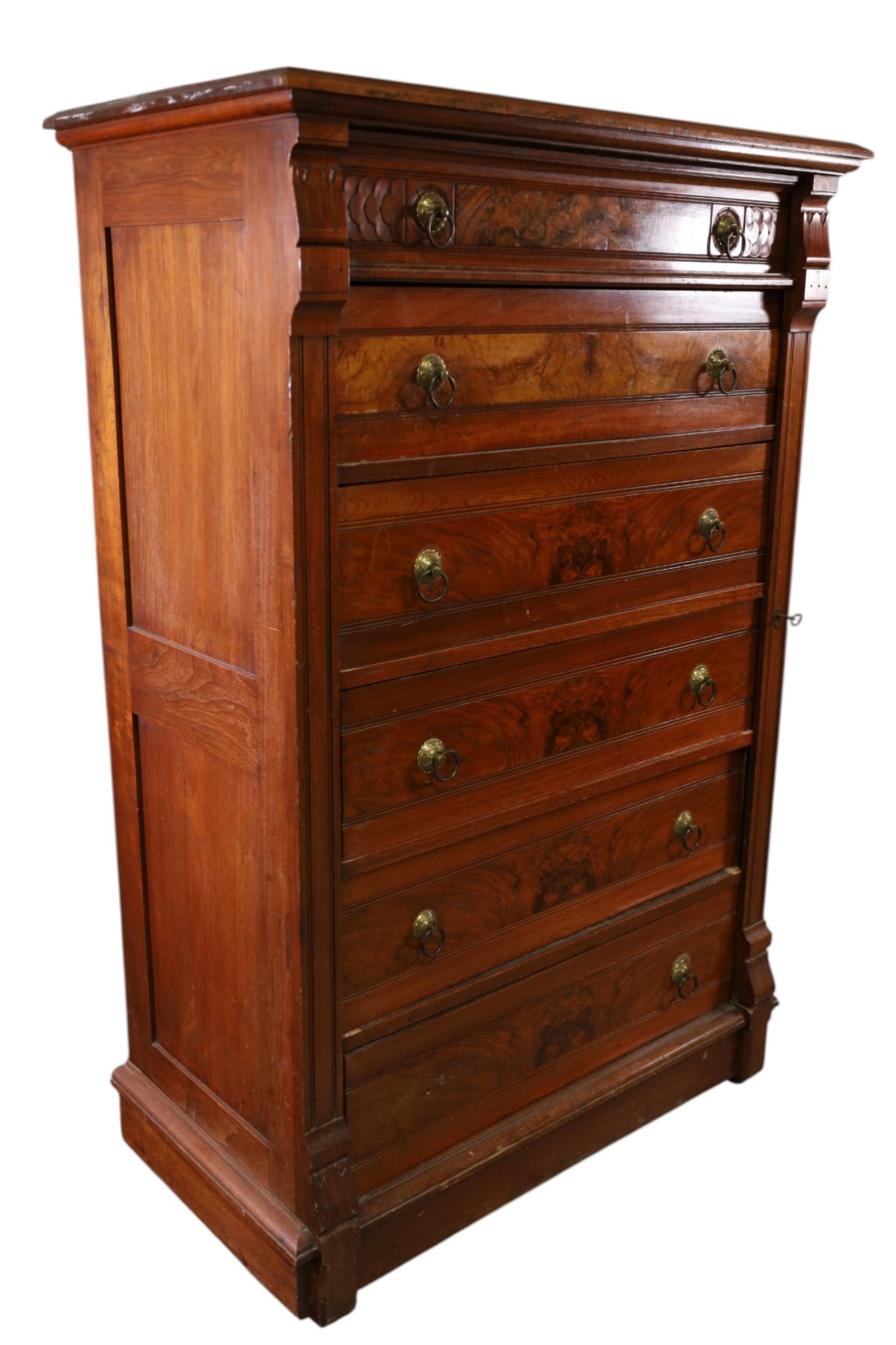 VICTORIAN SIDE LOCK HIGHBOY - 4