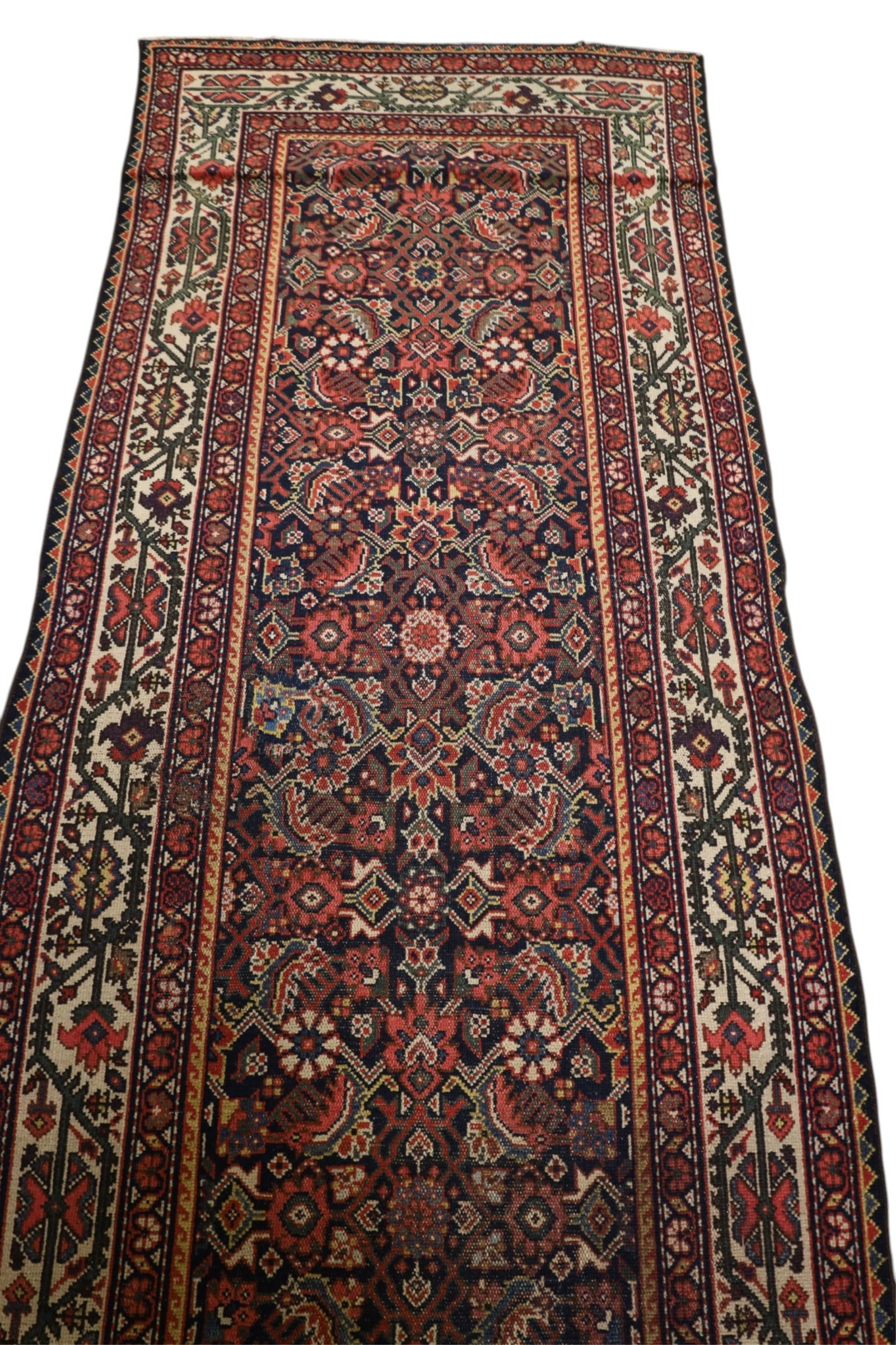 APPROX 3' 4" x 13' HANDMADE WOOL RUNNER RUG - 2