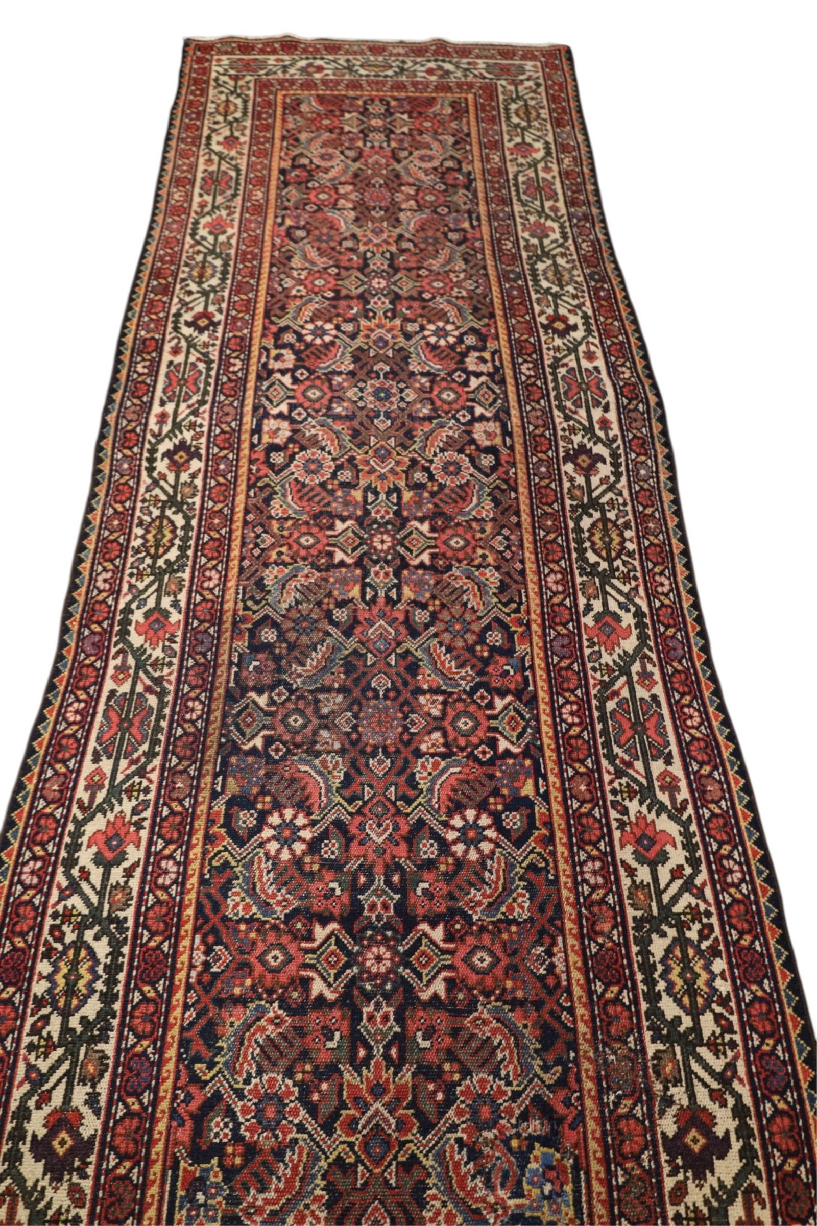 APPROX 3' 4" x 13' HANDMADE WOOL RUNNER RUG - 3