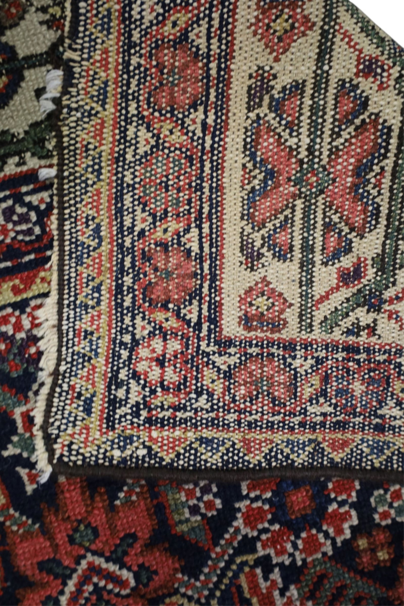 APPROX 3' 4" x 13' HANDMADE WOOL RUNNER RUG - 4