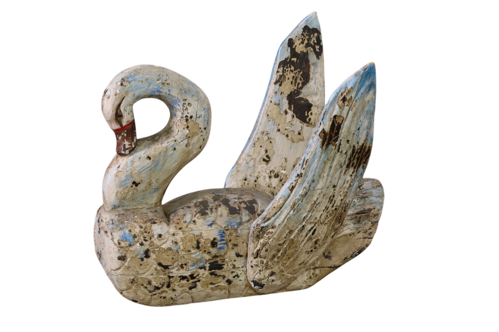 ANTIQUE WOODEN CARVED SWAN (1 of 3)