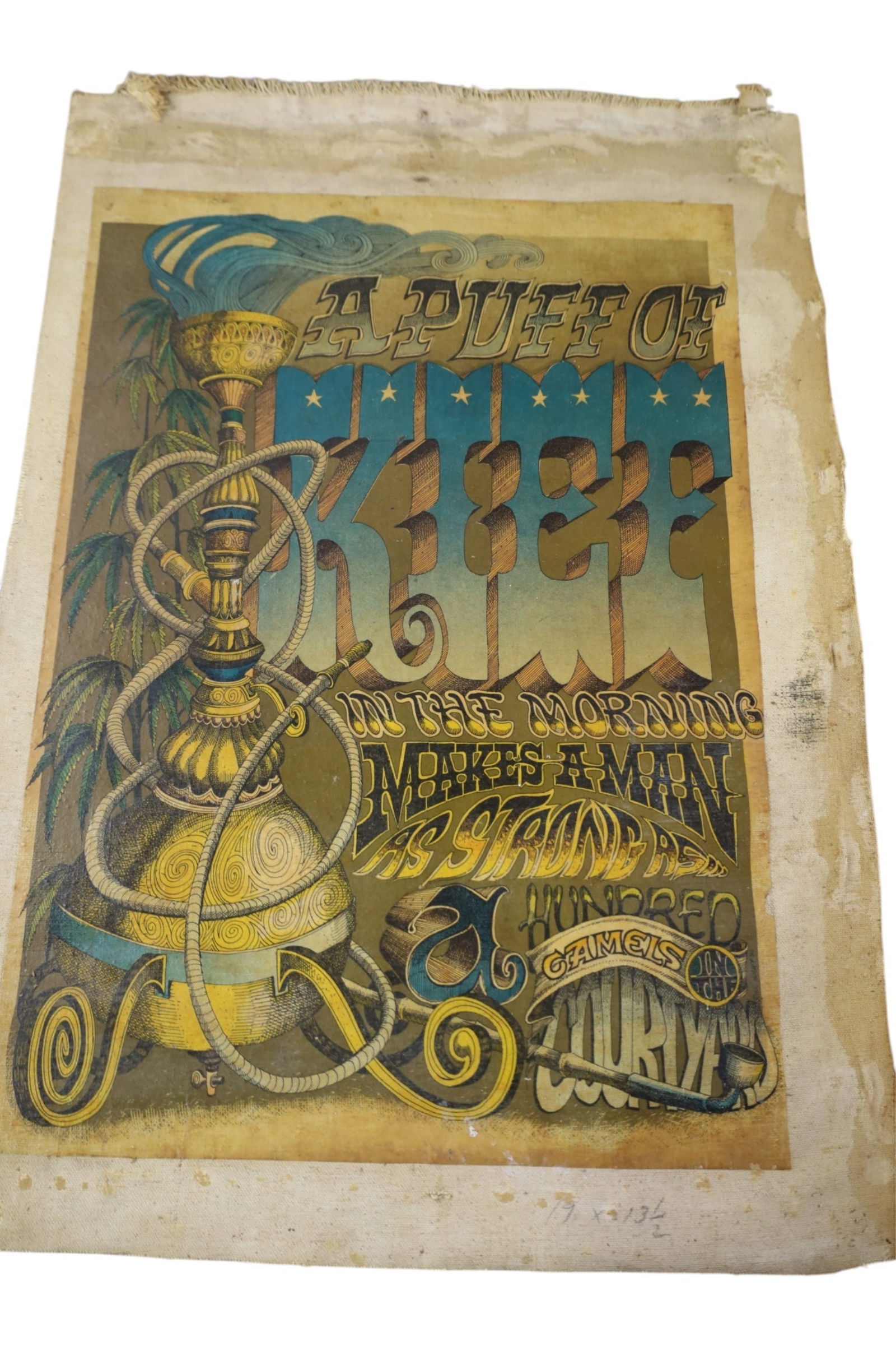 VINTAGE RICK GRIFFIN POSTER: VINTAGE RICK GRIFFIN POSTER, WEAR TO POSTER. MARIJUANA THEMED. 13 1/2" x 19"