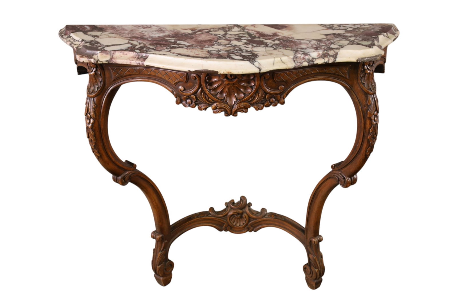 FRENCH MARBLE TOP CONSOLE (1 of 4)