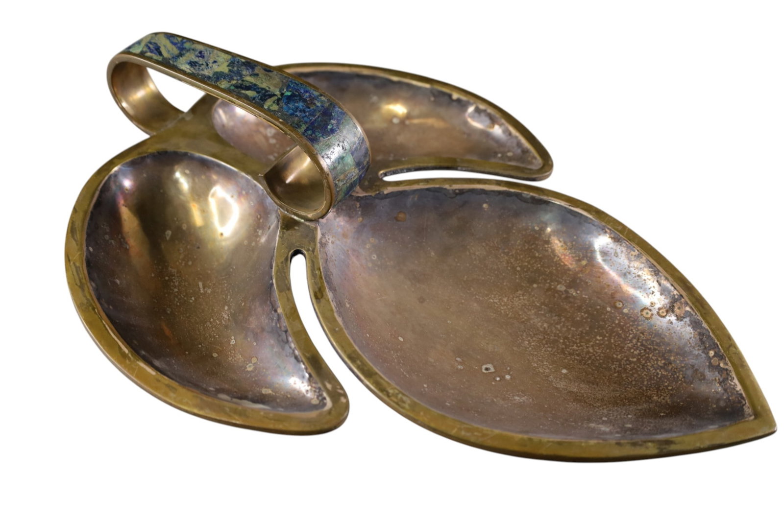 LOS CASTILLOS TRAY: LOS CASTILLOS INLAID STONE TRAY, MARKED ON UNDERSIDE. 12" W x 16" L