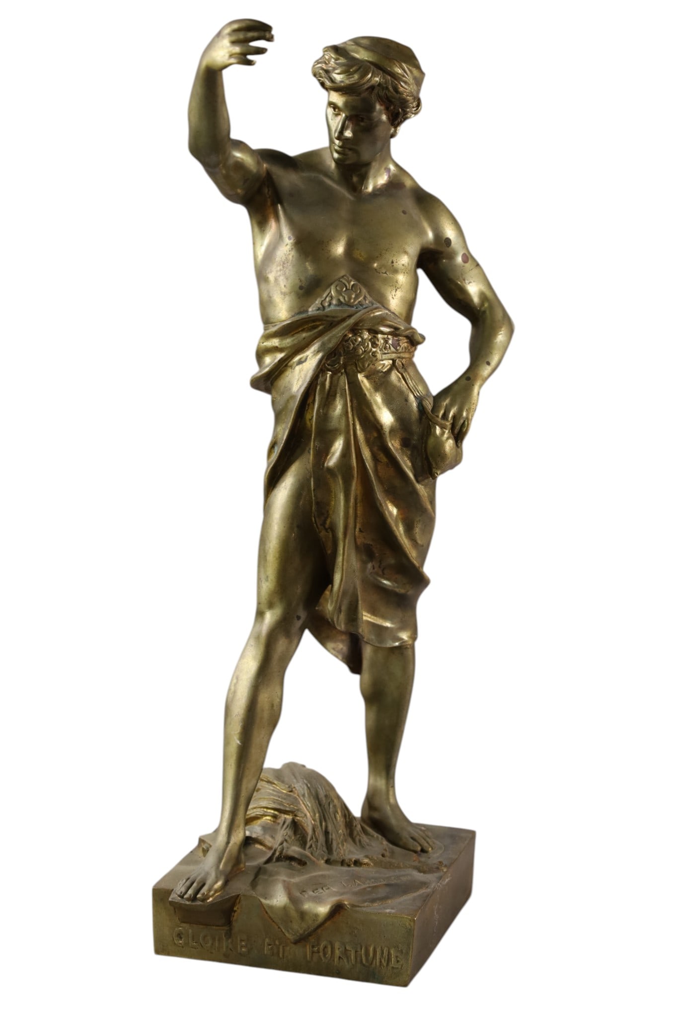 E. PICAULT BRONZE FIGURE: BRONZE FIGURE, MARKED E. PICAULT. 17" H