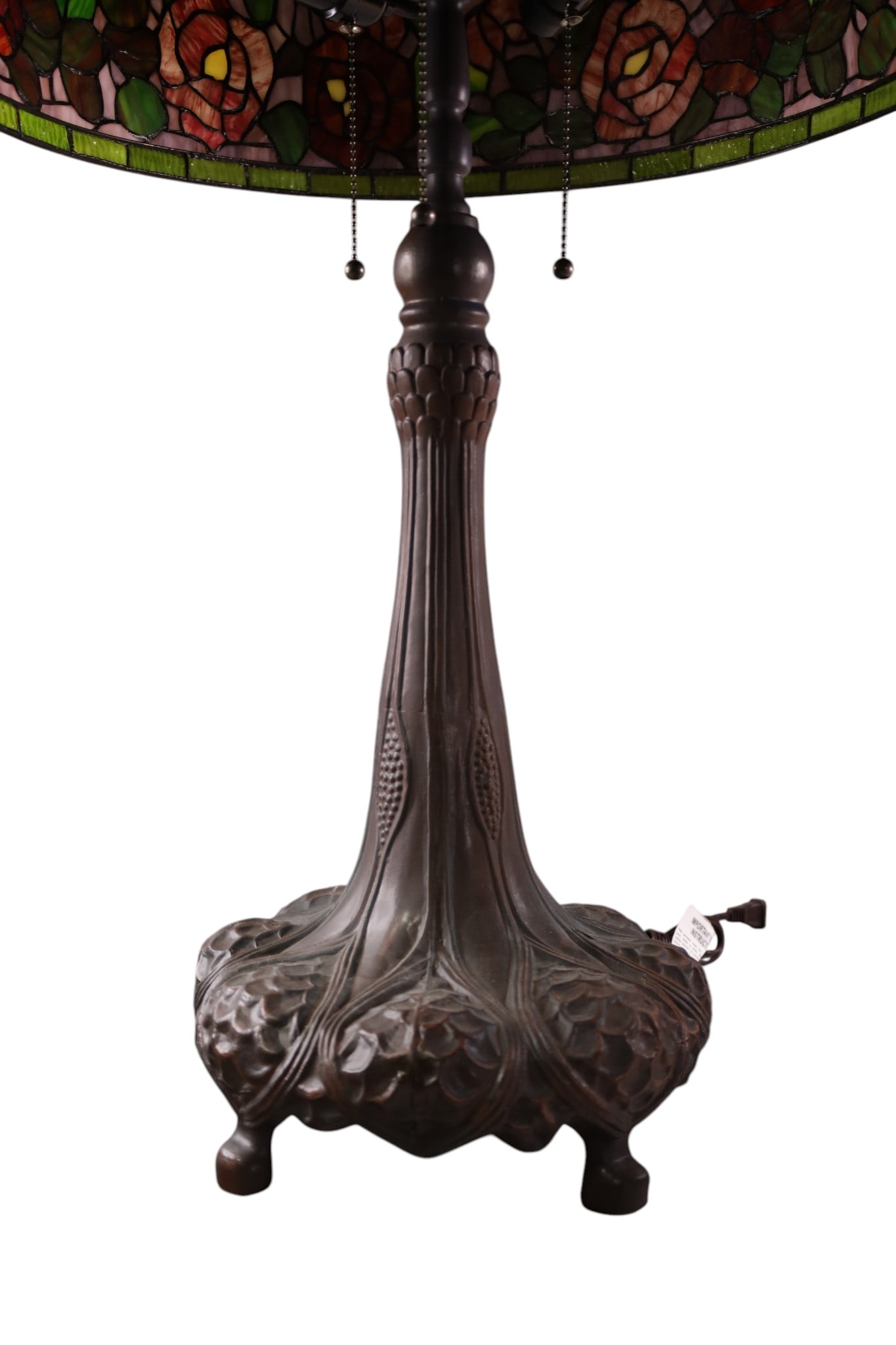 LARGE LEADED GLASS TABLE LAMP - 2