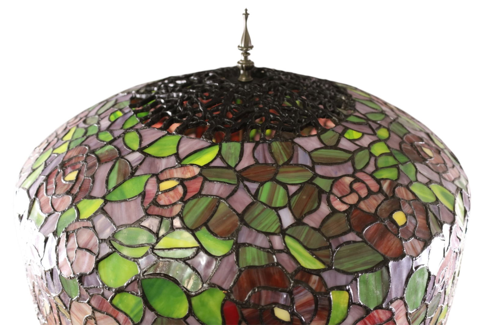 LARGE LEADED GLASS TABLE LAMP - 3