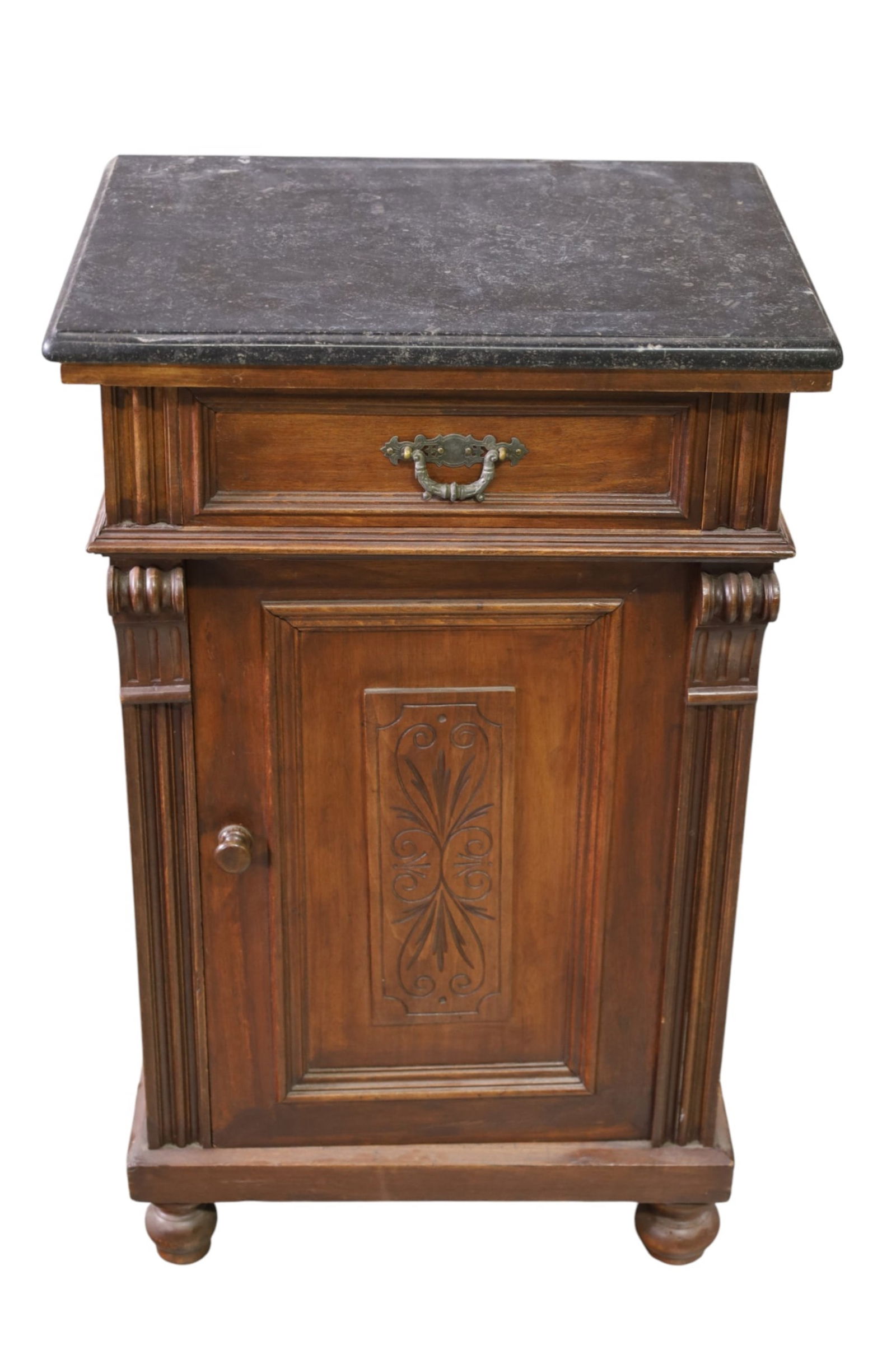 FRENCH MARBLE TOP NIGHTSTAND - 2