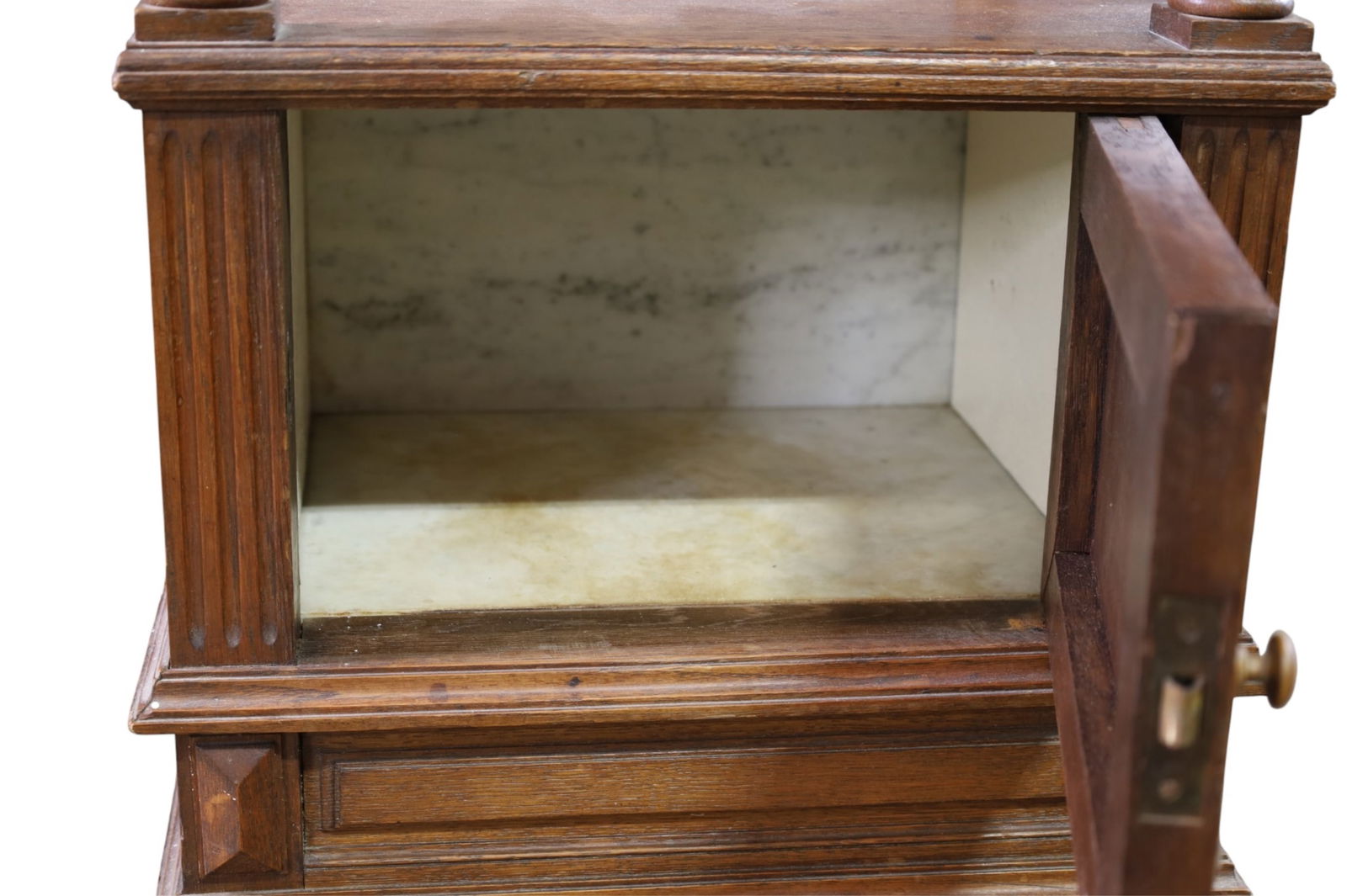 FRENCH MARBLE TOP NIGHTSTAND - 2