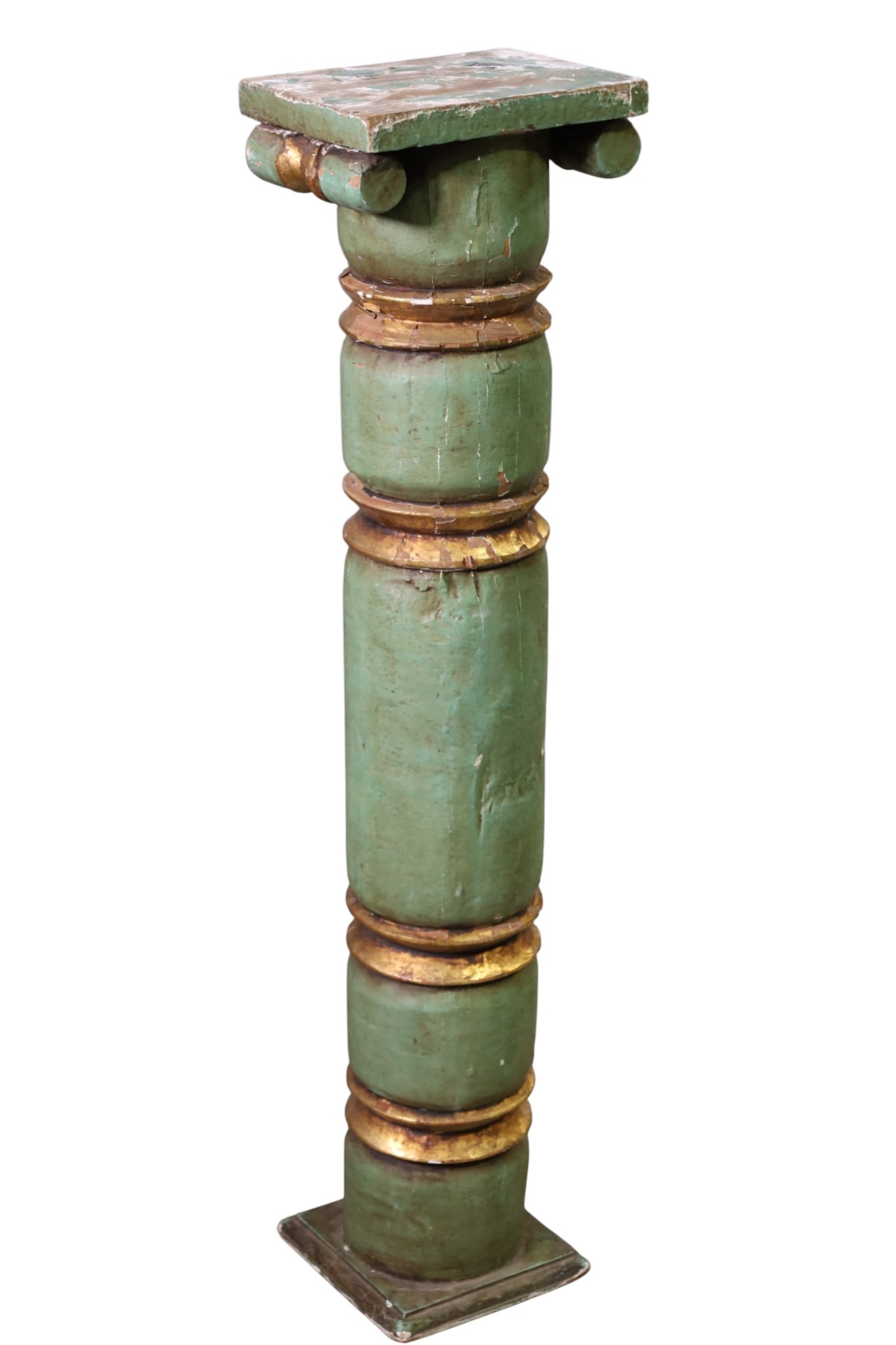 HAND PAINTED ARCHITECTURAL COLUMN: HAND PAINTED, PAINTED FINISH ARCHITECTURAL COLUMN. 33" H.