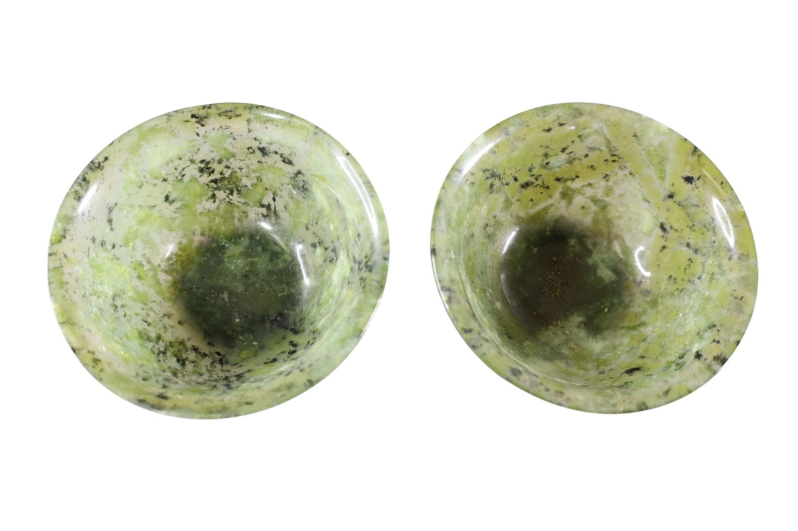 2 SMALL JADE BOWLS - 2