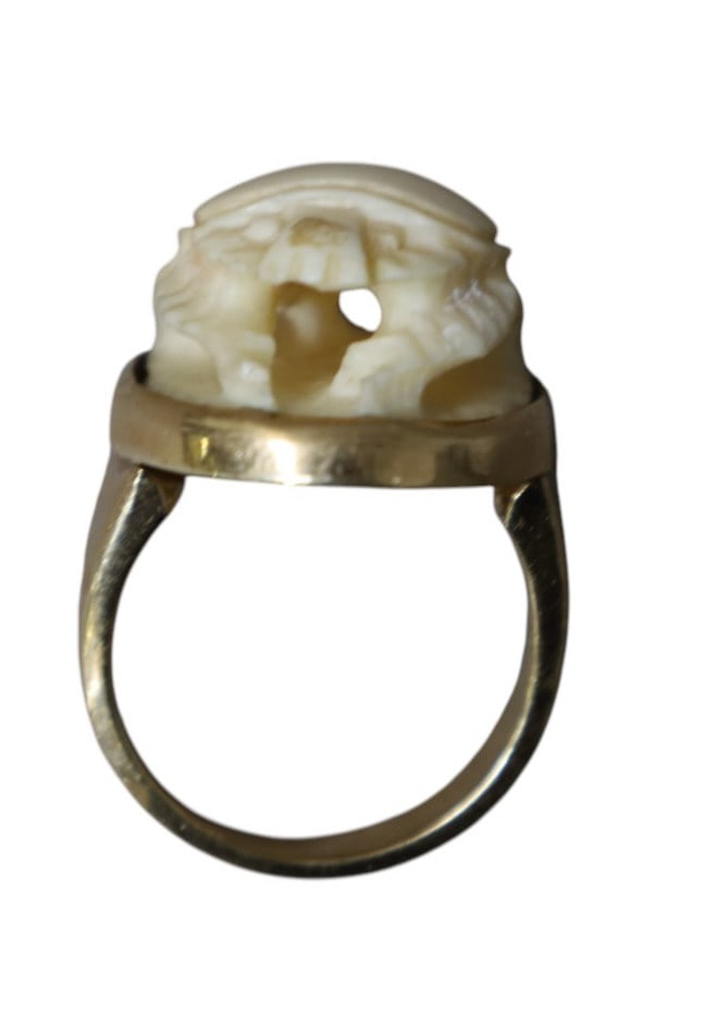 14K GOLD RING WITH SCARAB - 2