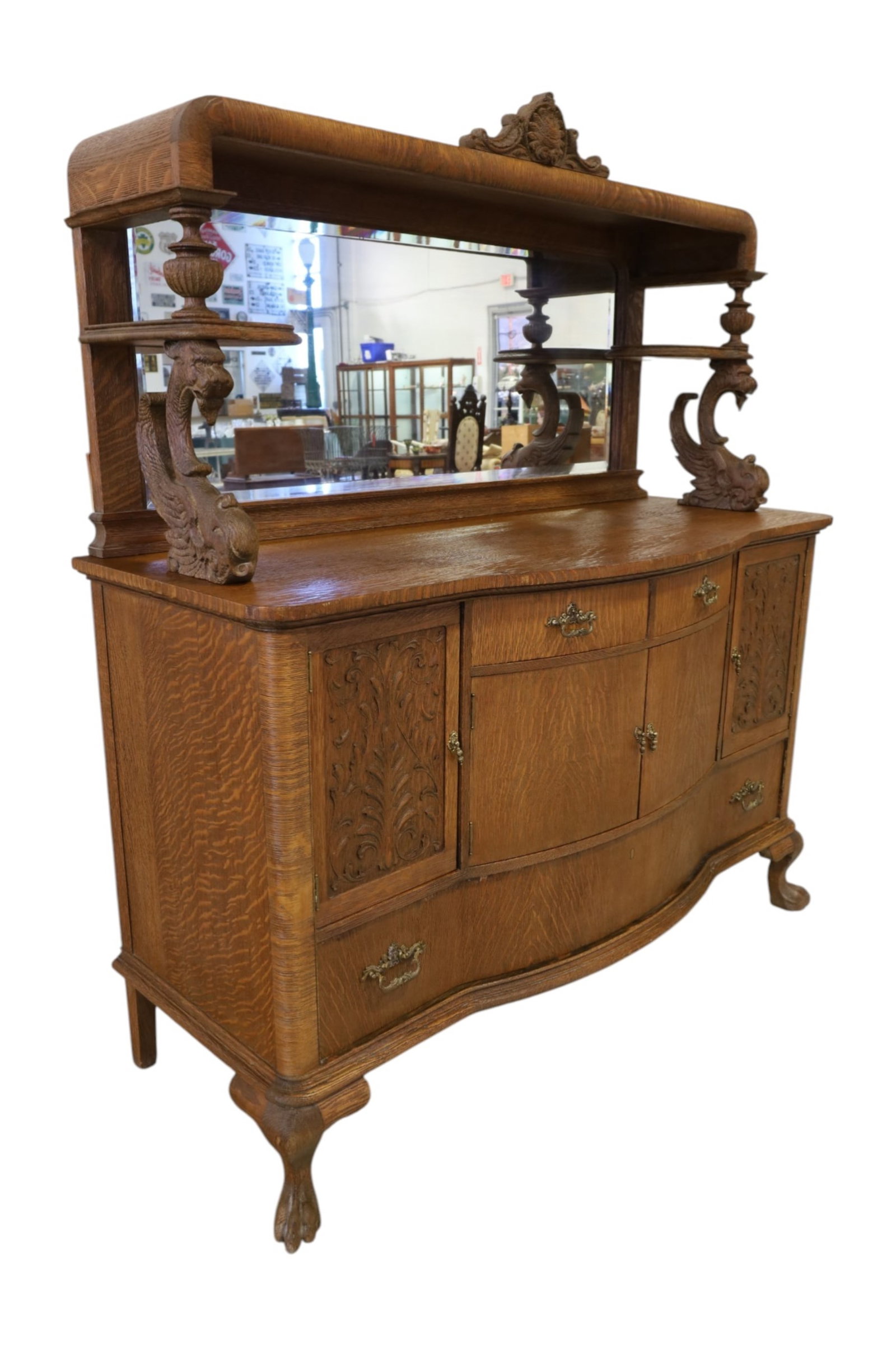 1900'S AM. OAK SIDEBOARD - 5