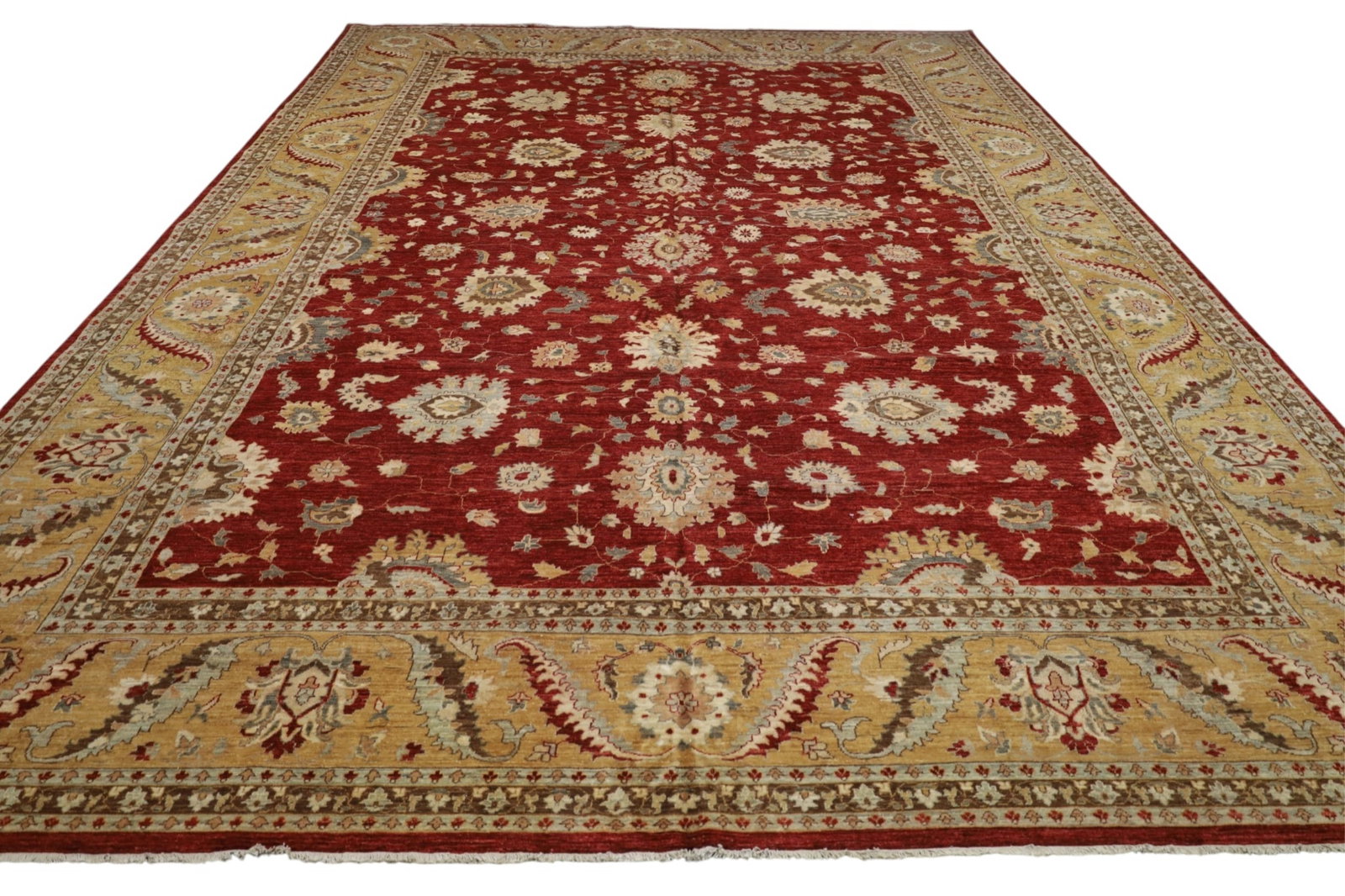 APPROX 12' x 17' 9" HANDMADE WOOL RUG.: PERSIAN SOLTAABAN WOOL RUG
