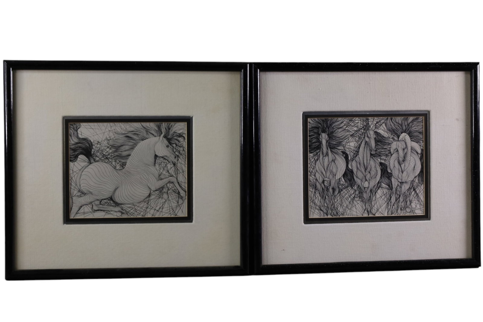 2 GUILLAUME AZOULAY ETCHINGS: UNSIGNED ETCHINGS BY GUILLAUME AZOULAY, ONE IS MISSING GLASS. 17" x 15" IN FRAME.